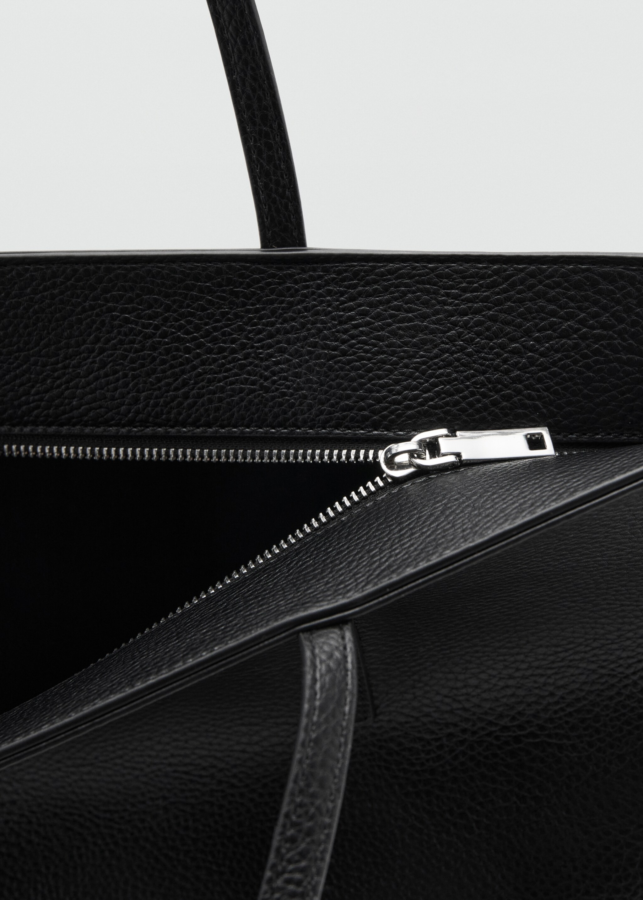 Shopper bag with double handle - Details of the article 2, Black. Ref: 27081340-00.