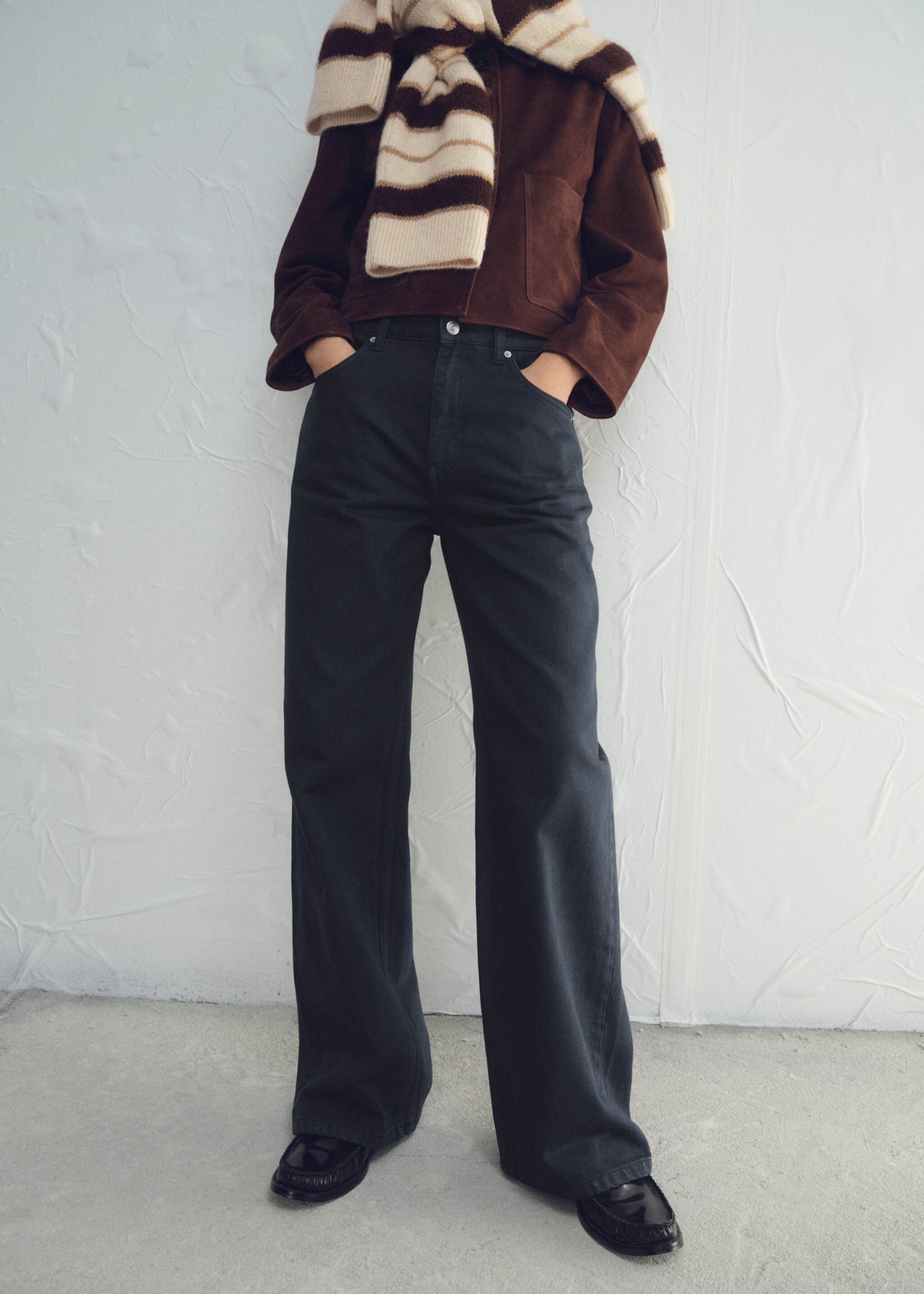 Mid-rise straight jeans - Medium plane, Charcoal. Ref: 27081342-00.