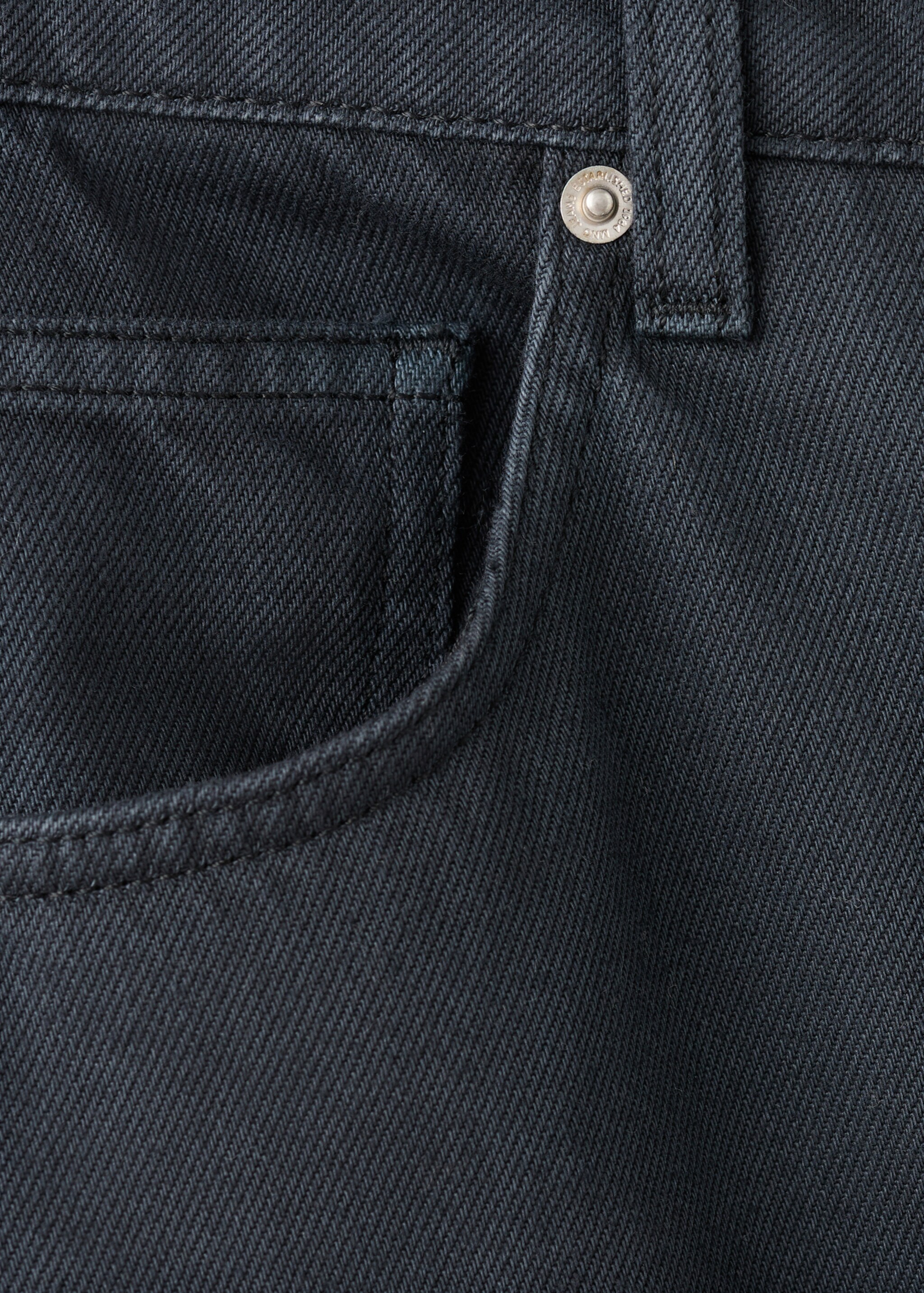 Mid-rise straight jeans - Details of the article 0, Charcoal. Ref: 27081342-00.