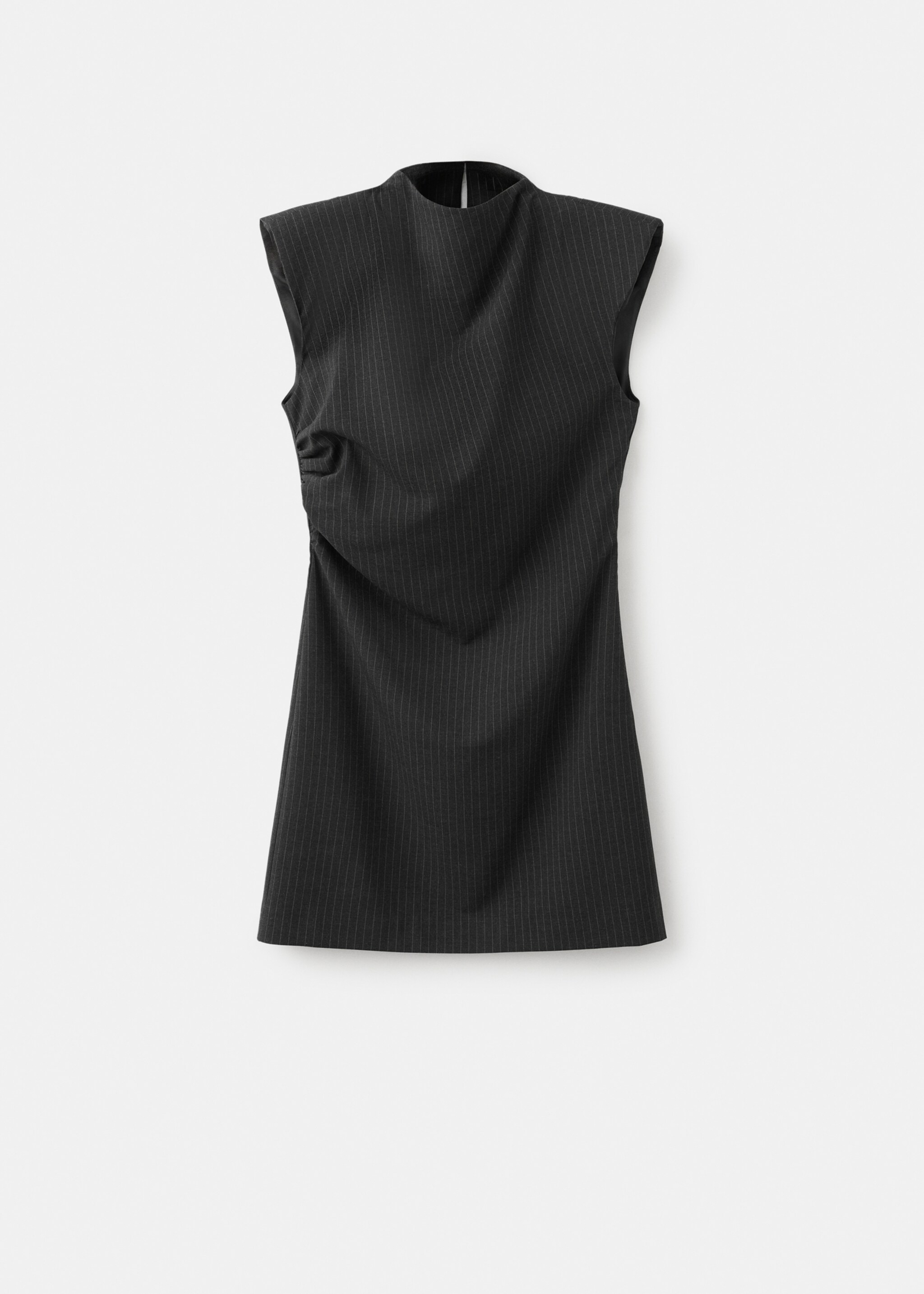 Pinstripe dress with cut-out - Article without model, Grey. Ref: 27081343-00.