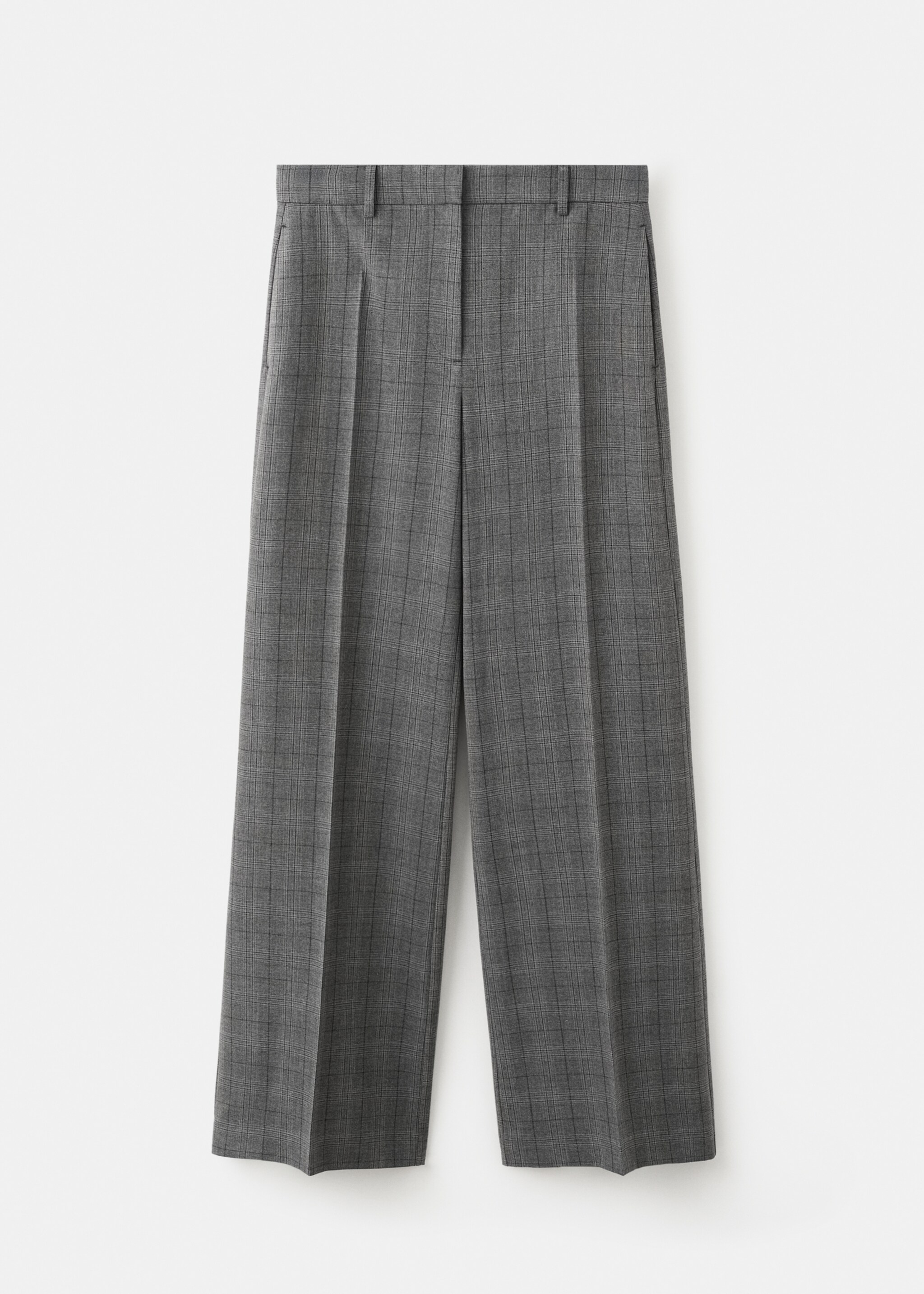 Wide-leg check suit trousers - Article without model, Grey. Ref: 27081347-00.
