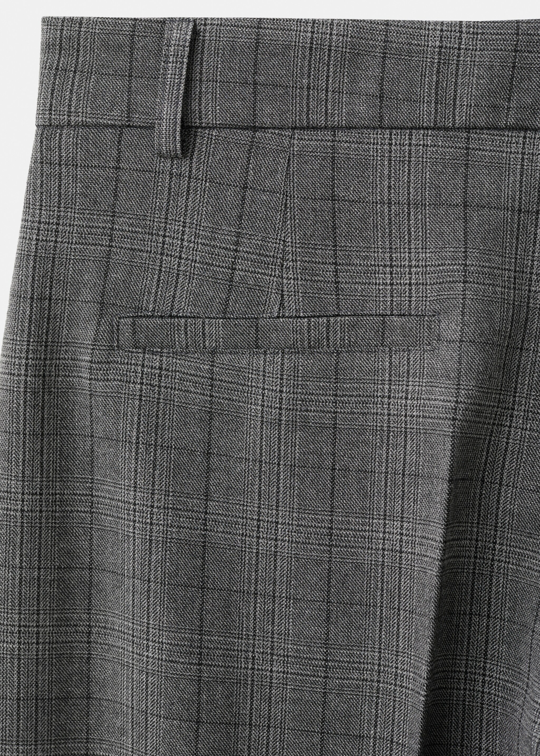 Wide-leg check suit trousers - Details of the article 0, Grey. Ref: 27081347-00.