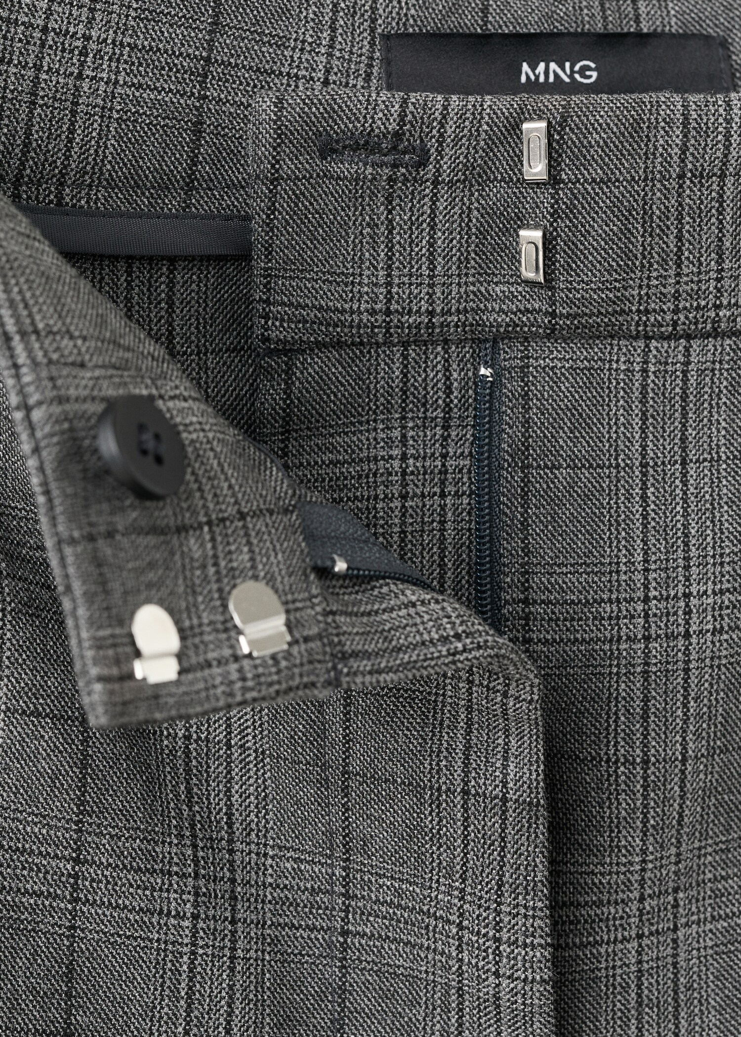 Wide-leg check suit trousers - Details of the article 8