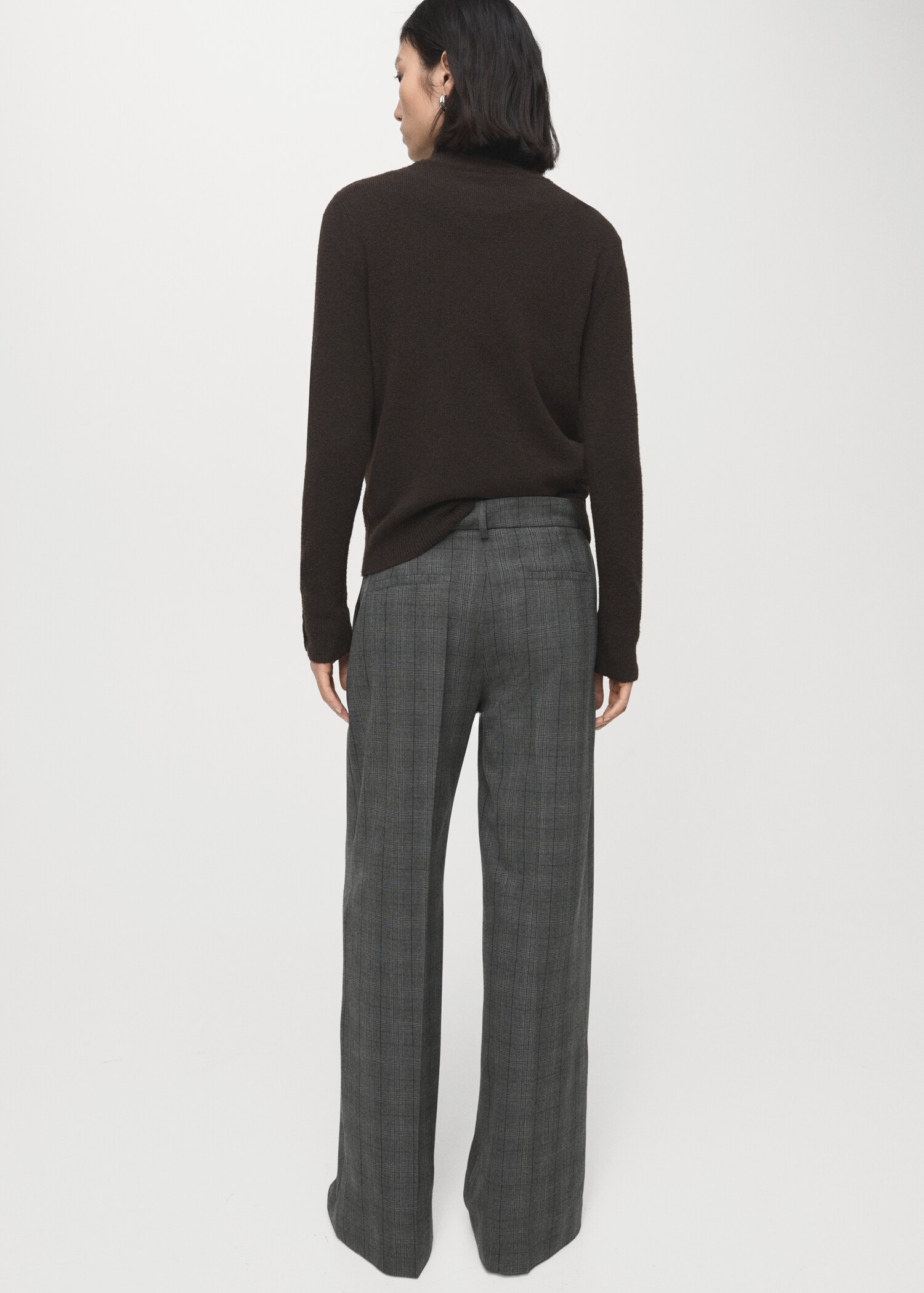 Wide-leg check suit trousers - Reverse of the article