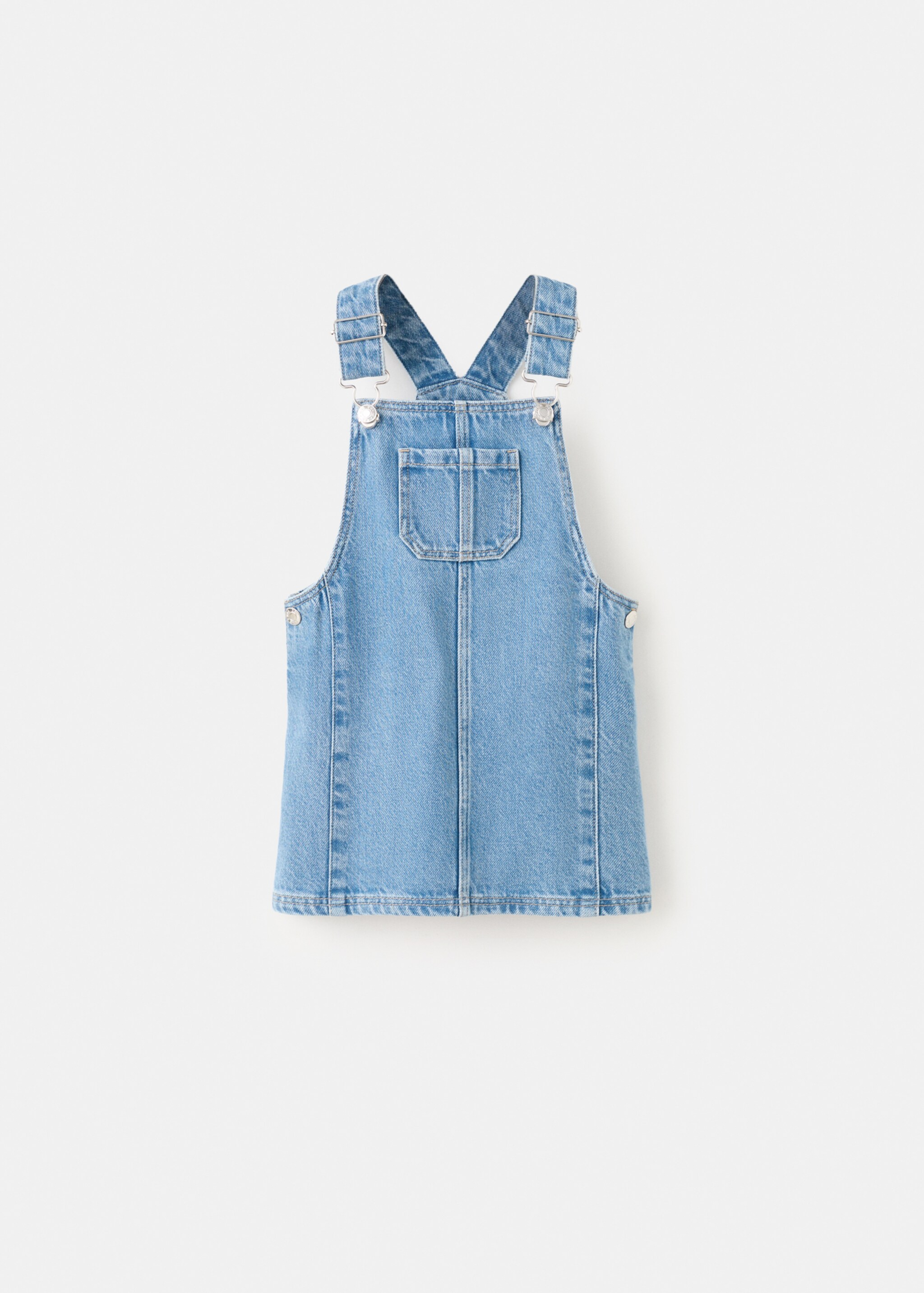 Short denim pinafore - Article without model, Medium Blue. Ref: 27081508-00.