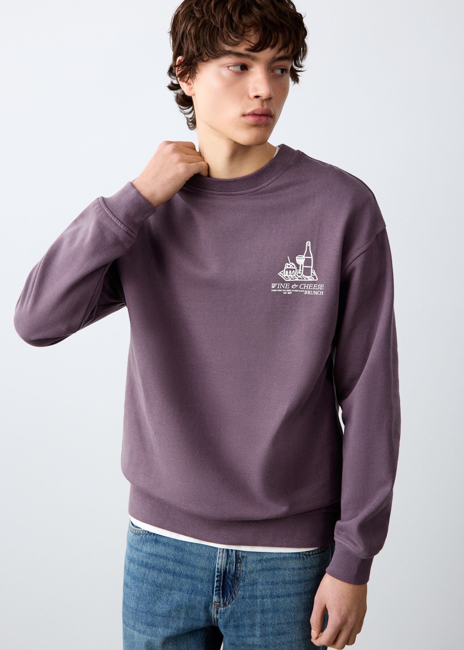 Printed cotton sweatshirt - Medium plane