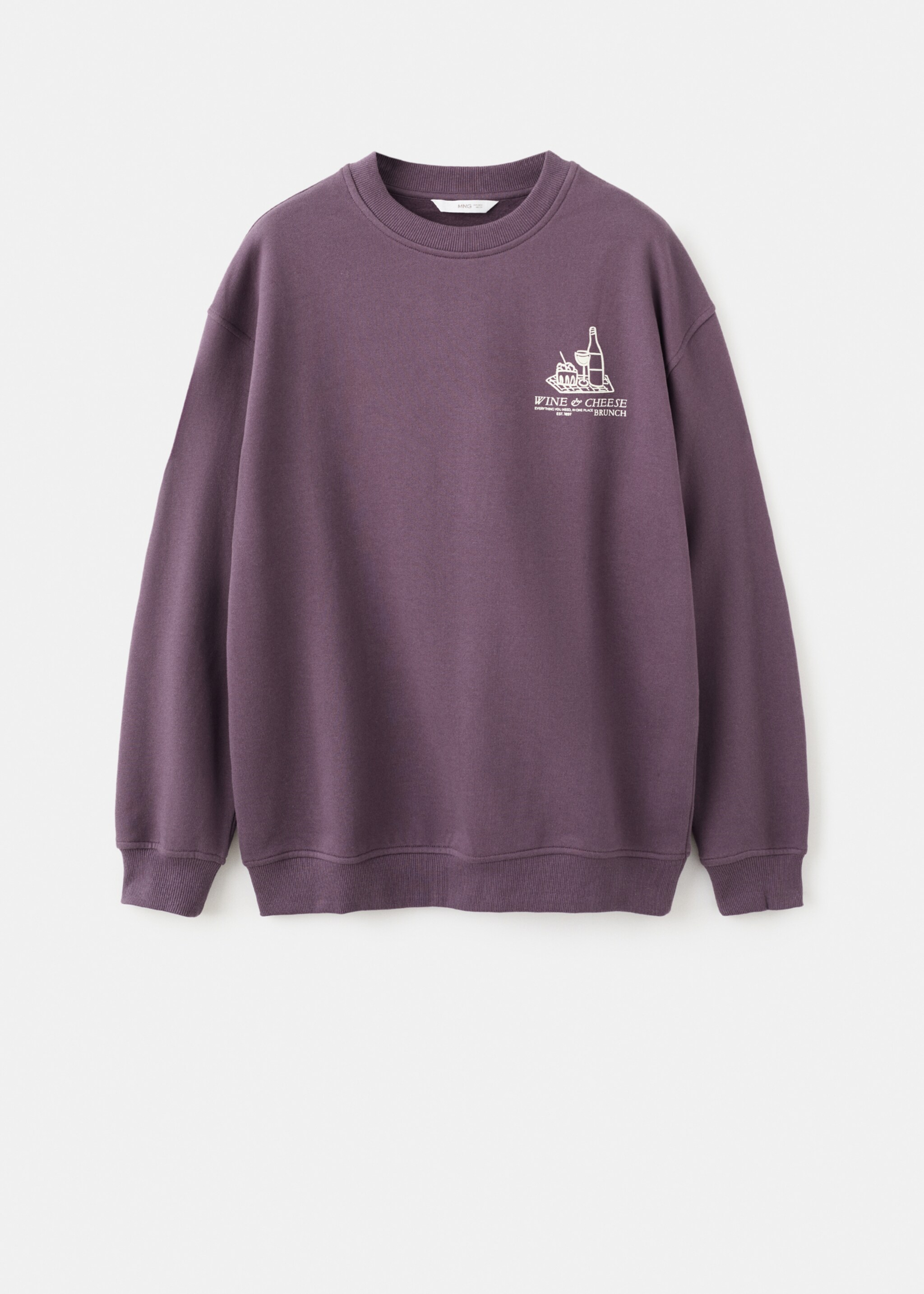 Printed cotton sweatshirt - Article without model, Purple. Ref: 27081509-00.