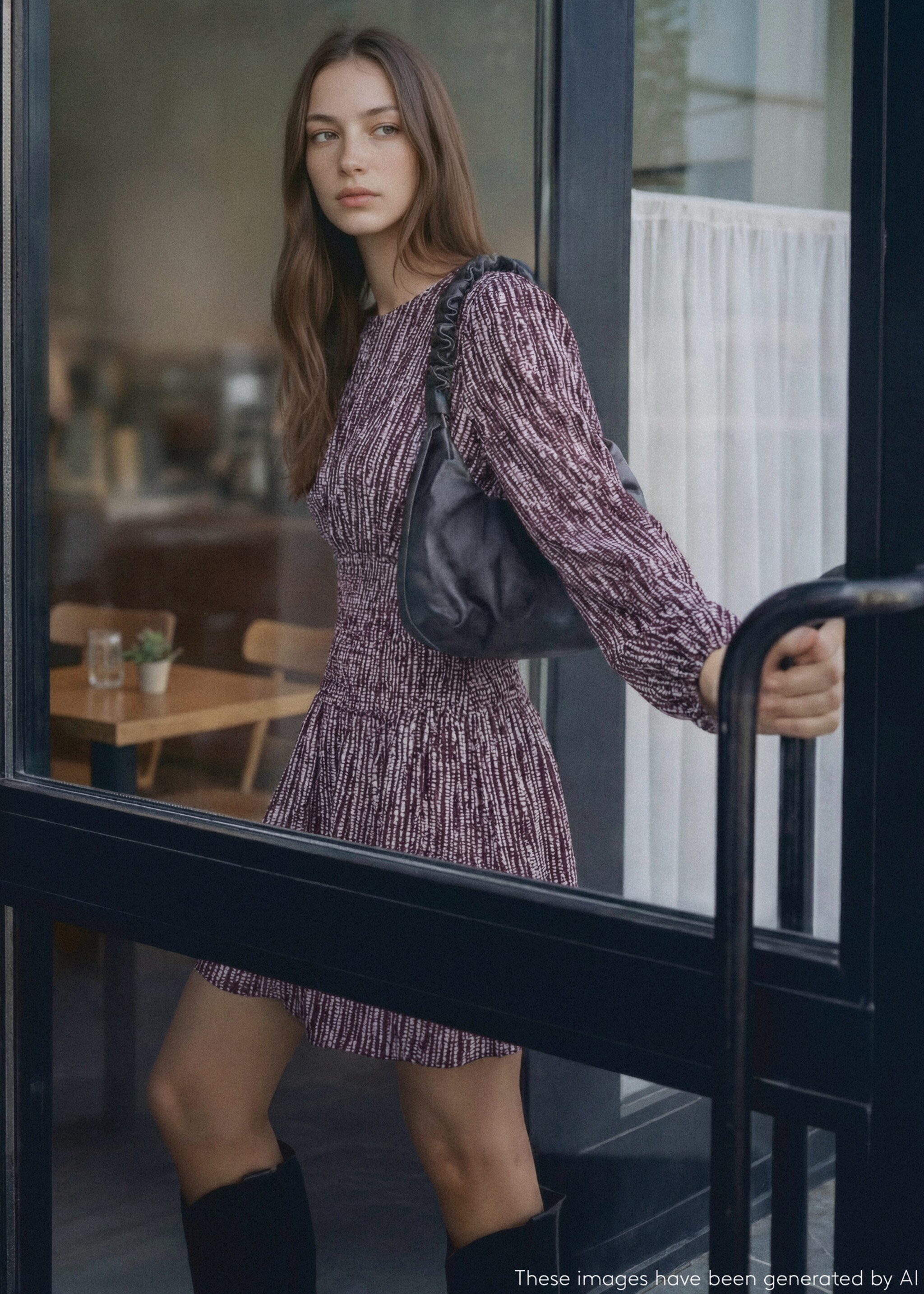 Vestido estampado cut out lúrex - Detalle del artículo 5, Morado claro/pastel. Ref: 27081511-00.