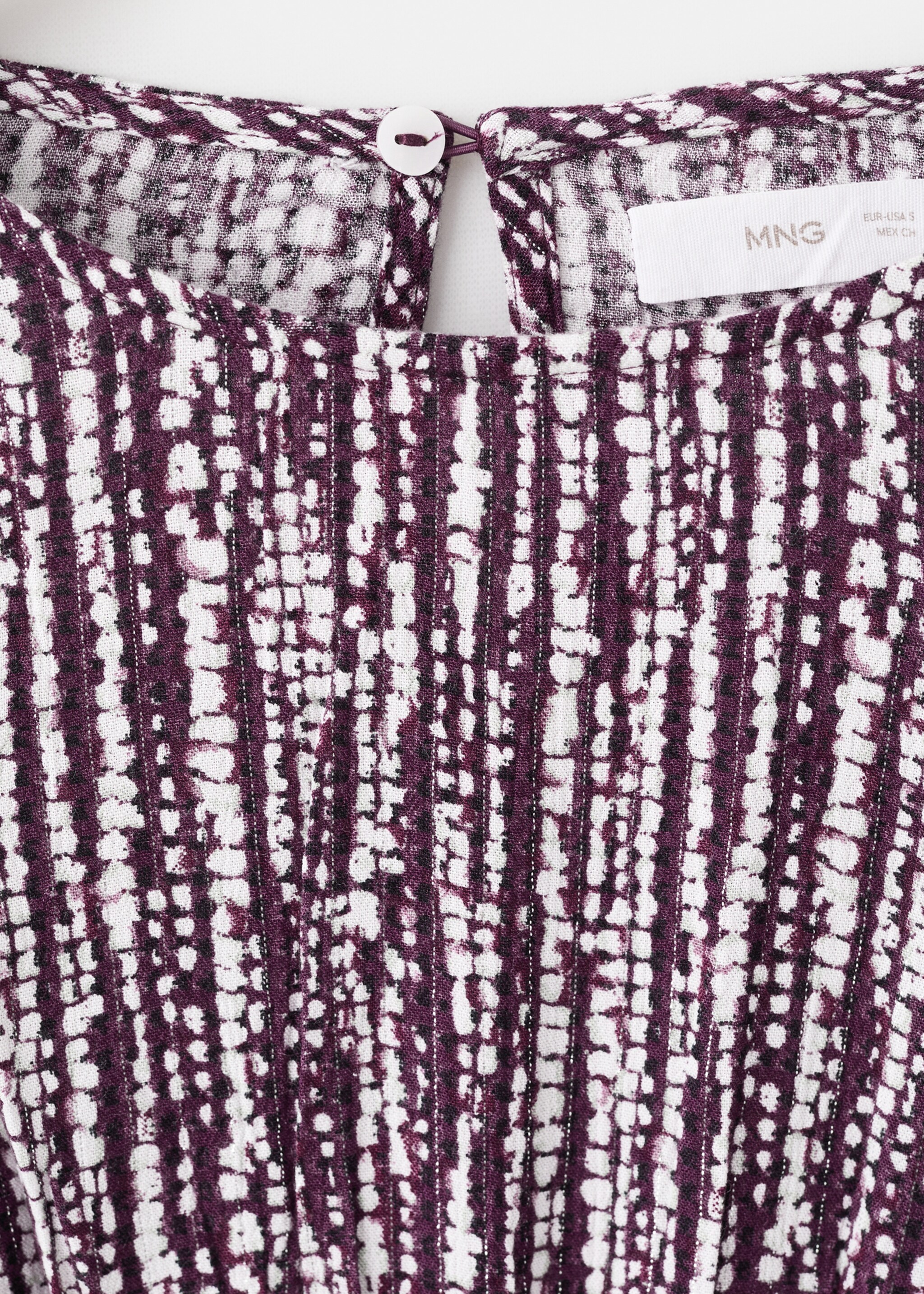 Lurex cut-out print dress - Details of the article 8, Light/Pastel Purple. Ref: 27081511-00.