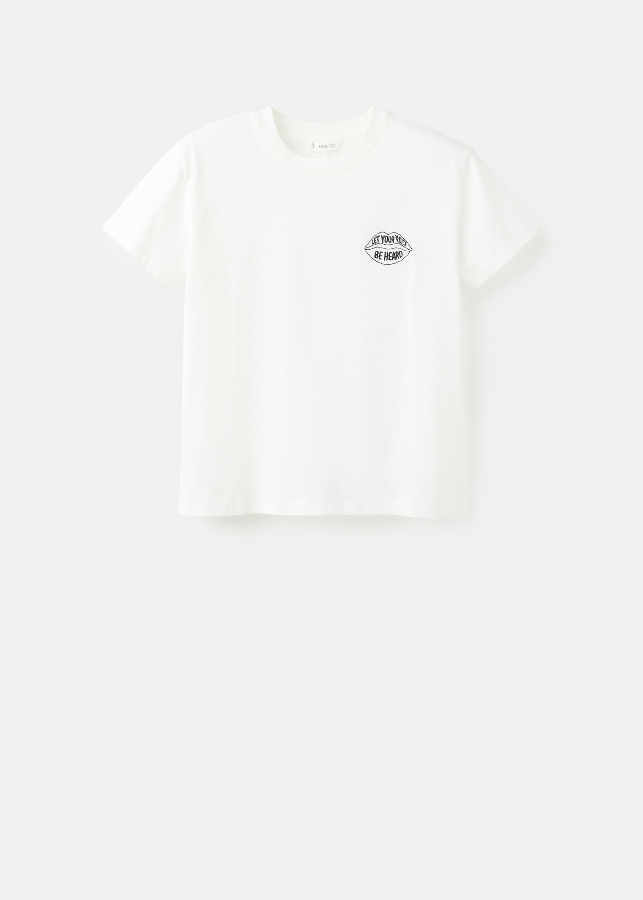 Embroidered short-sleeved t-shirt - Article without model, Off White. Ref: 27081514-00.