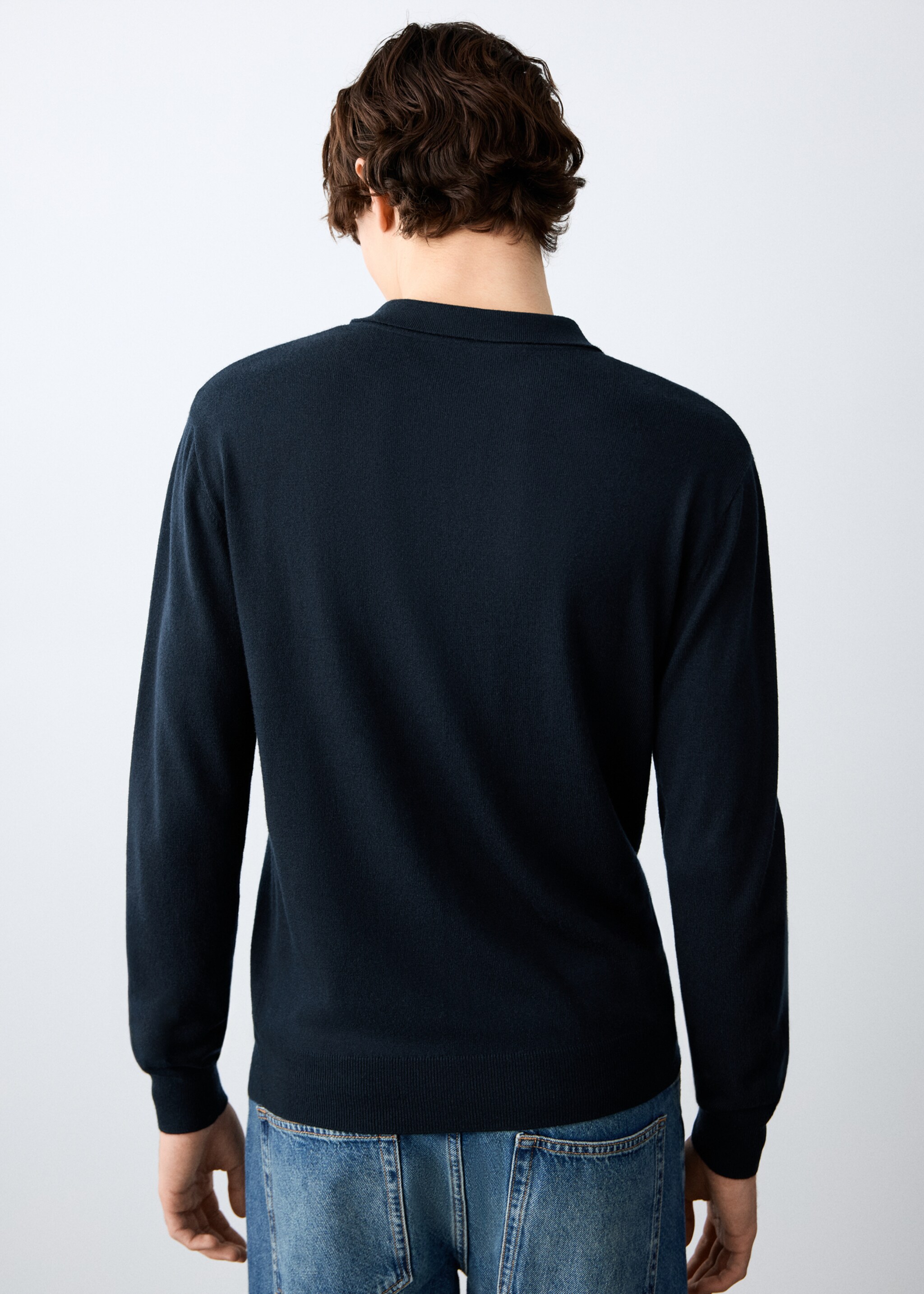 Sweater polob - Reverse of the article, Navy. Ref: 27081515-00.