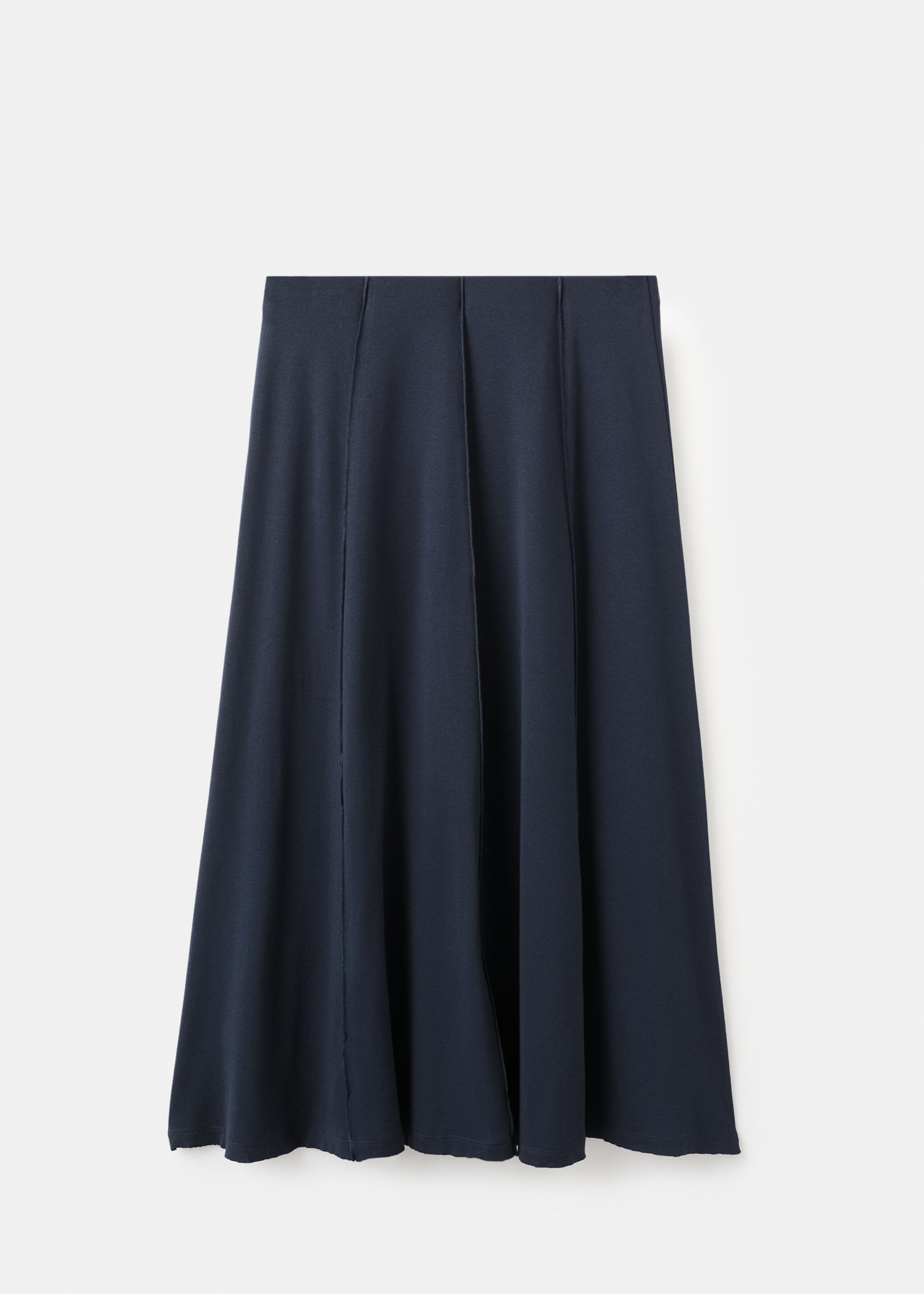 Knitted long skirt with seam detail - Article without model, Navy. Ref: 27081519-00.