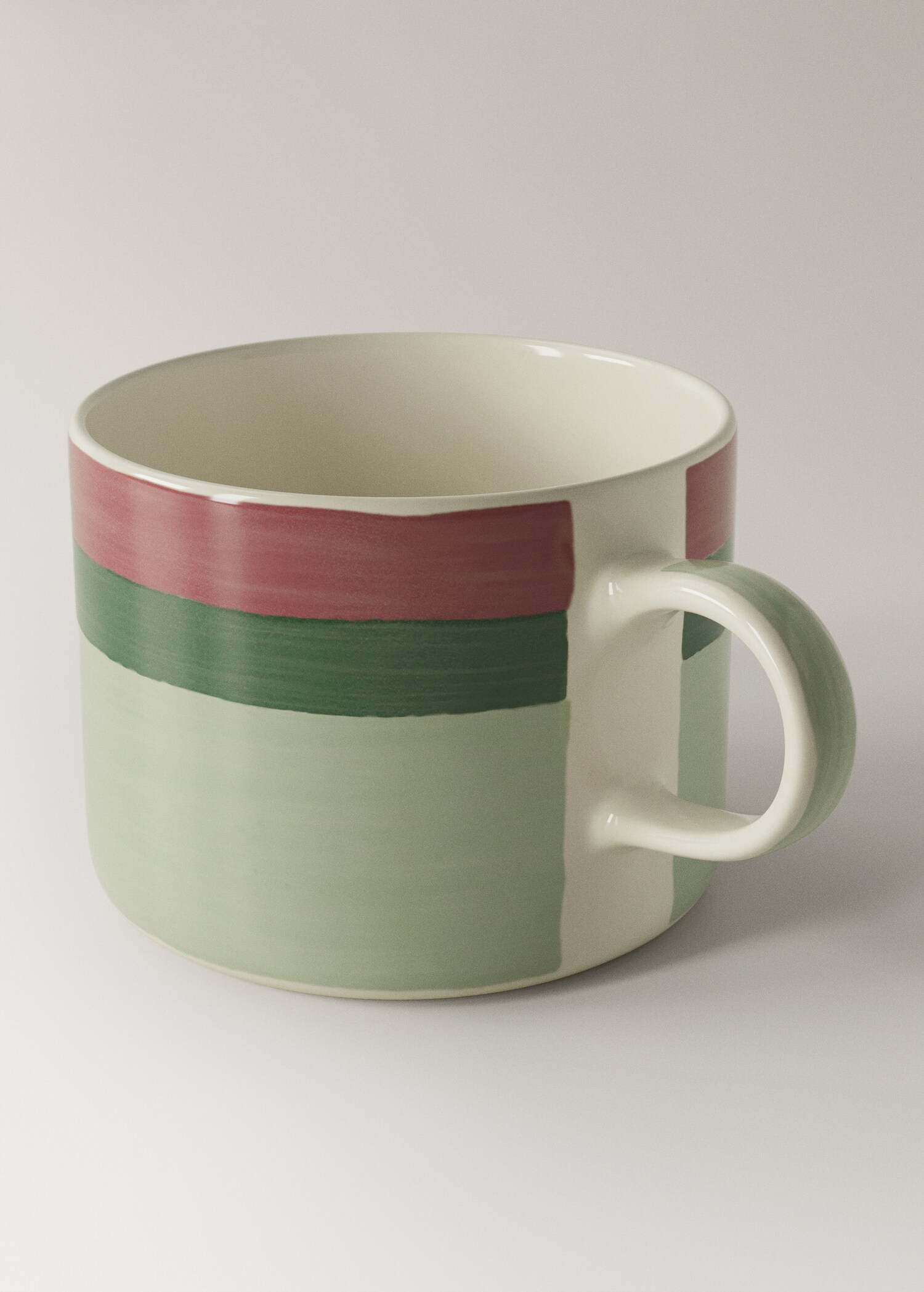Striped stoneware coffee cup - Details of the article 1