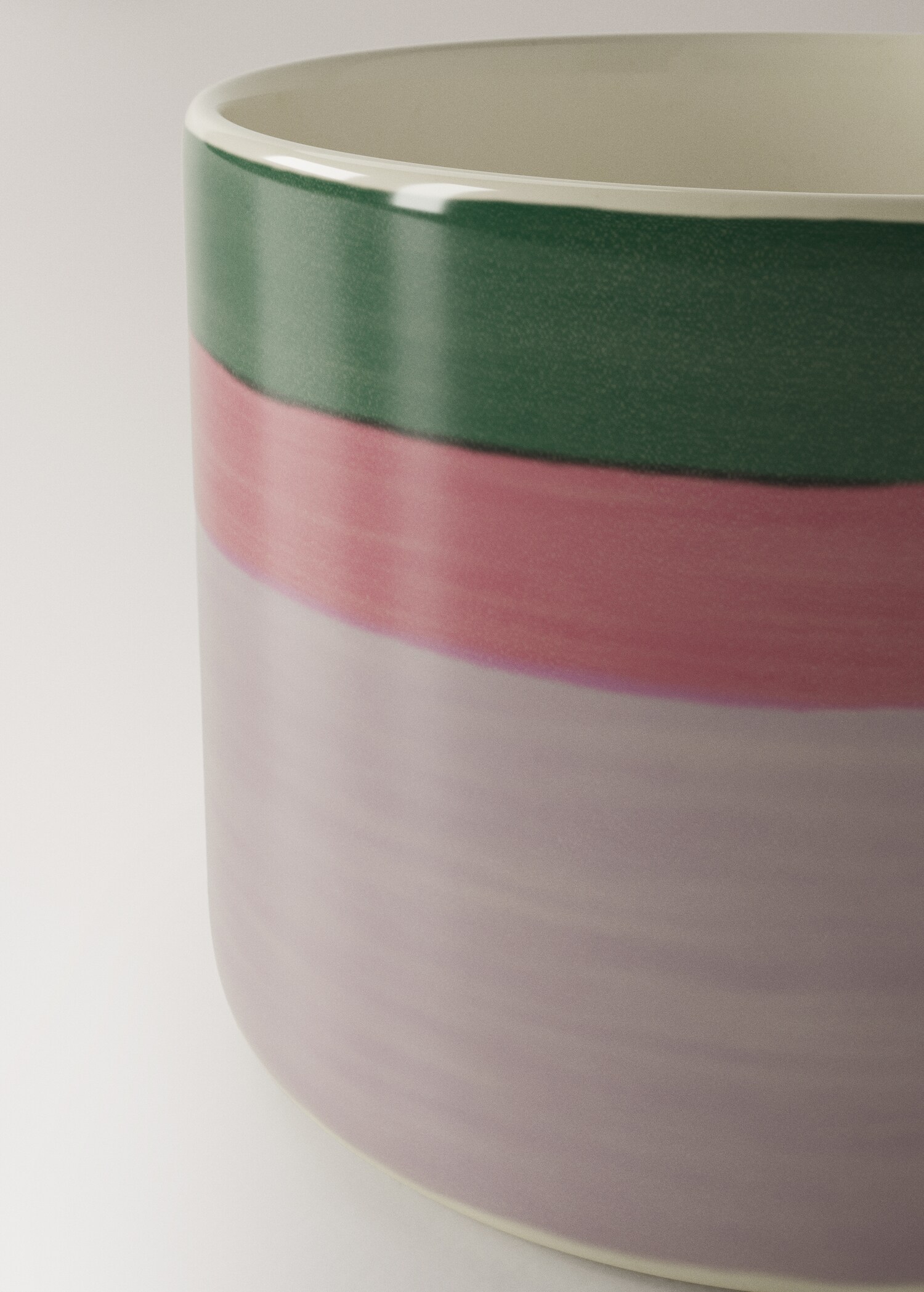 Colored striped stoneware coffee mug - Details of the article 2