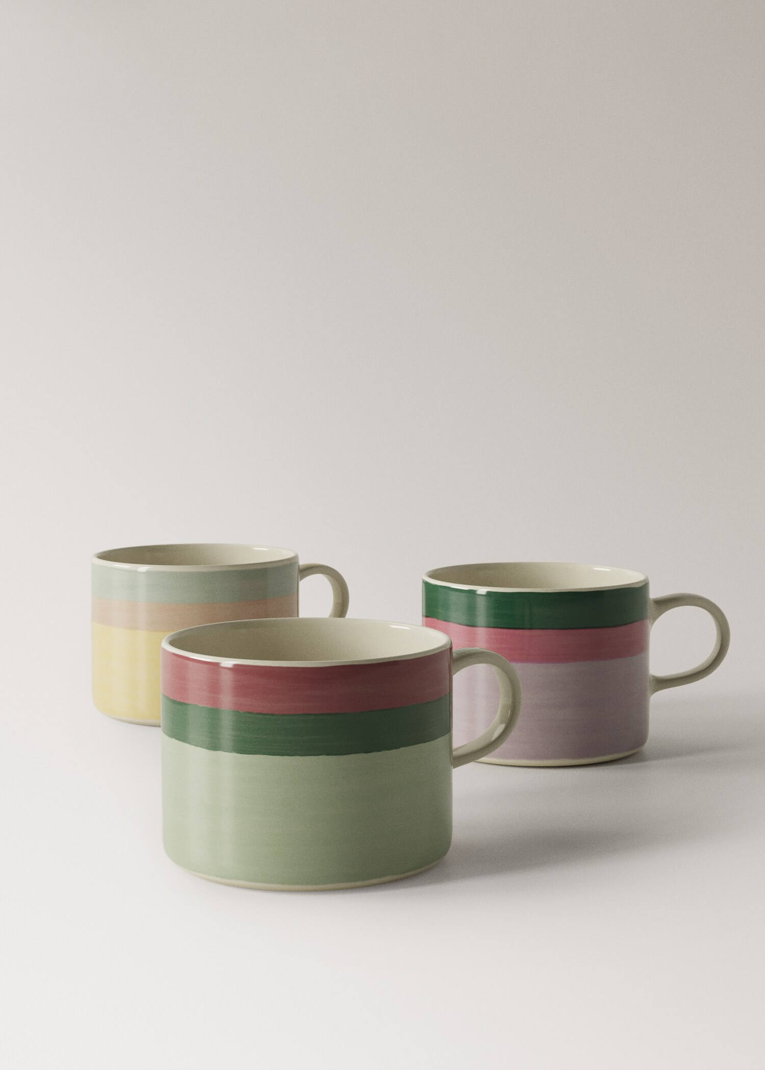 Colored striped stoneware coffee mug - Details of the article 3