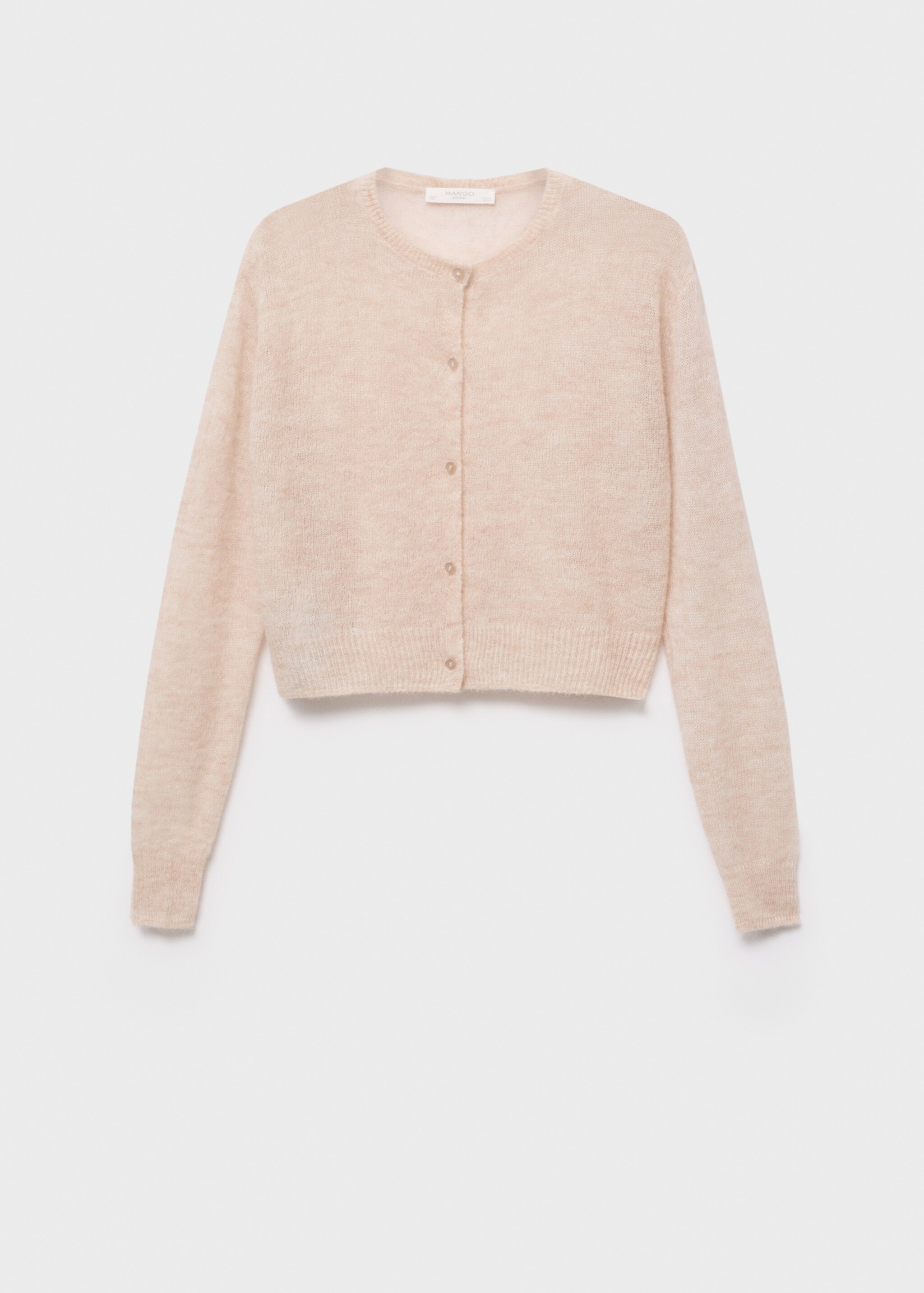 Short wool cardigan - Article without model, Beige. Ref: 27081526-00.