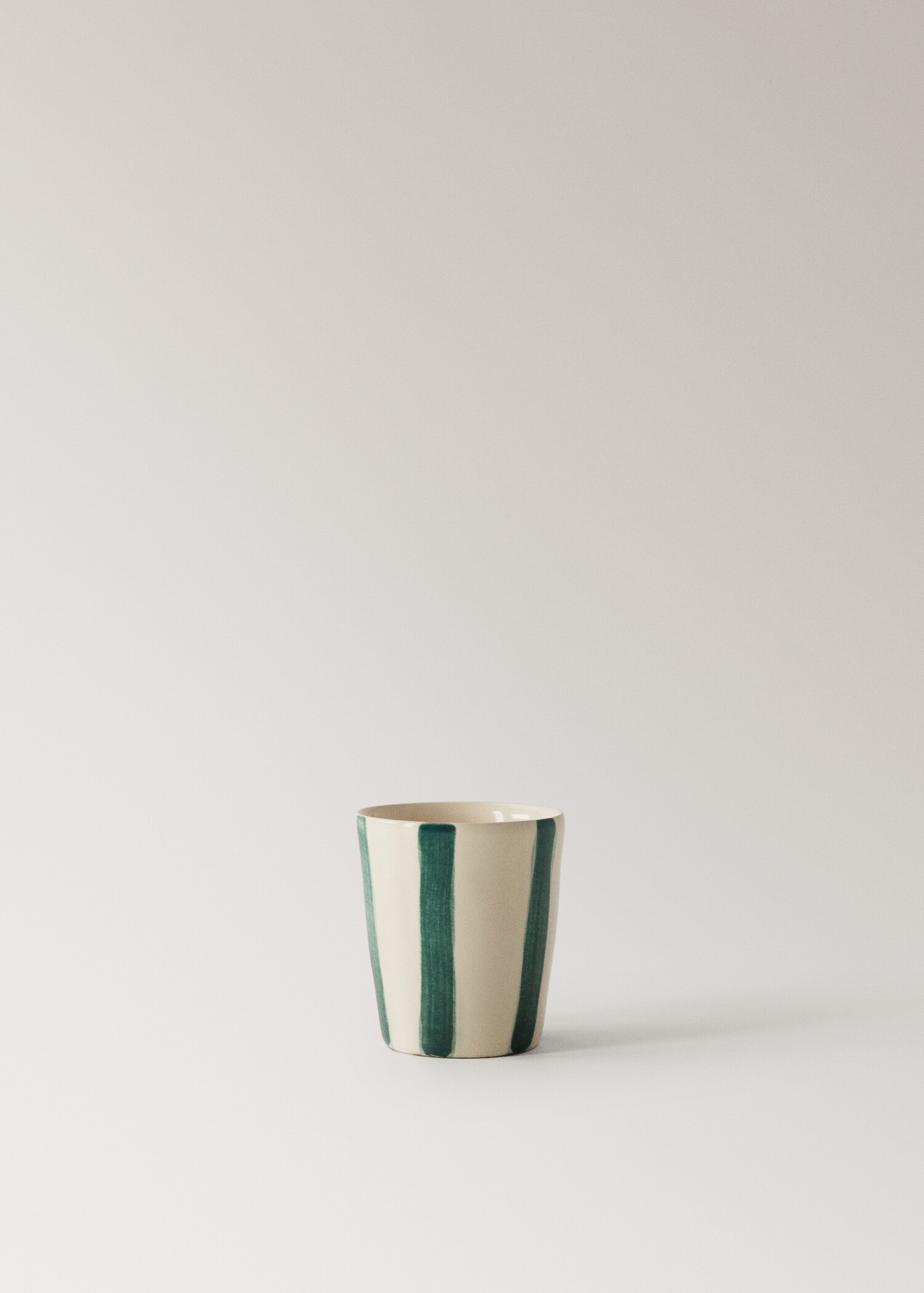 Espresso stoneware mug with stripes - Article without model