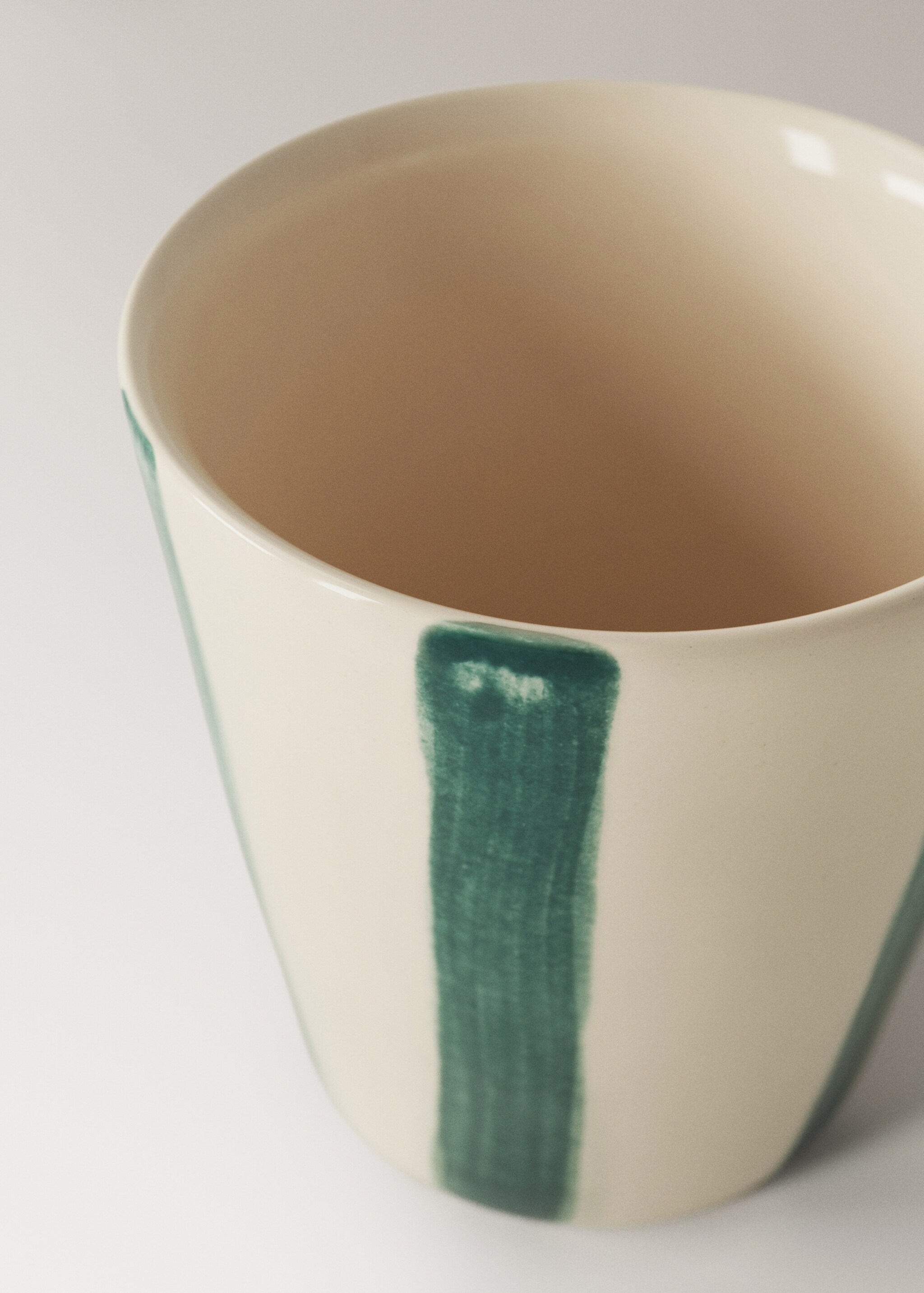 Filiżanka espresso z gresu w paski - Szczegóły artykułu 1, Ciemnoniebieski. Ref: 27081528-00.