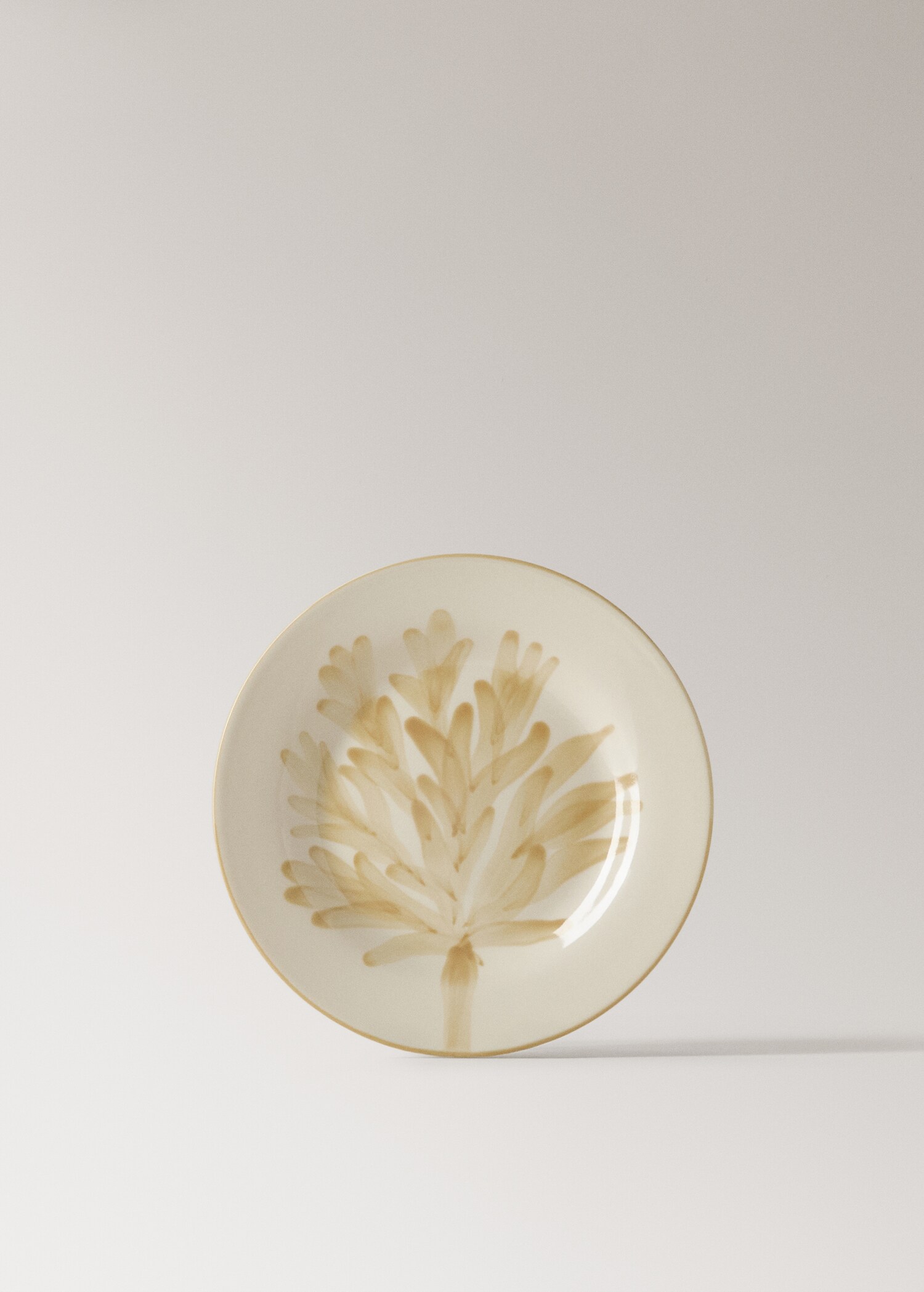 Stoneware dessert plate with floral design - Article without model