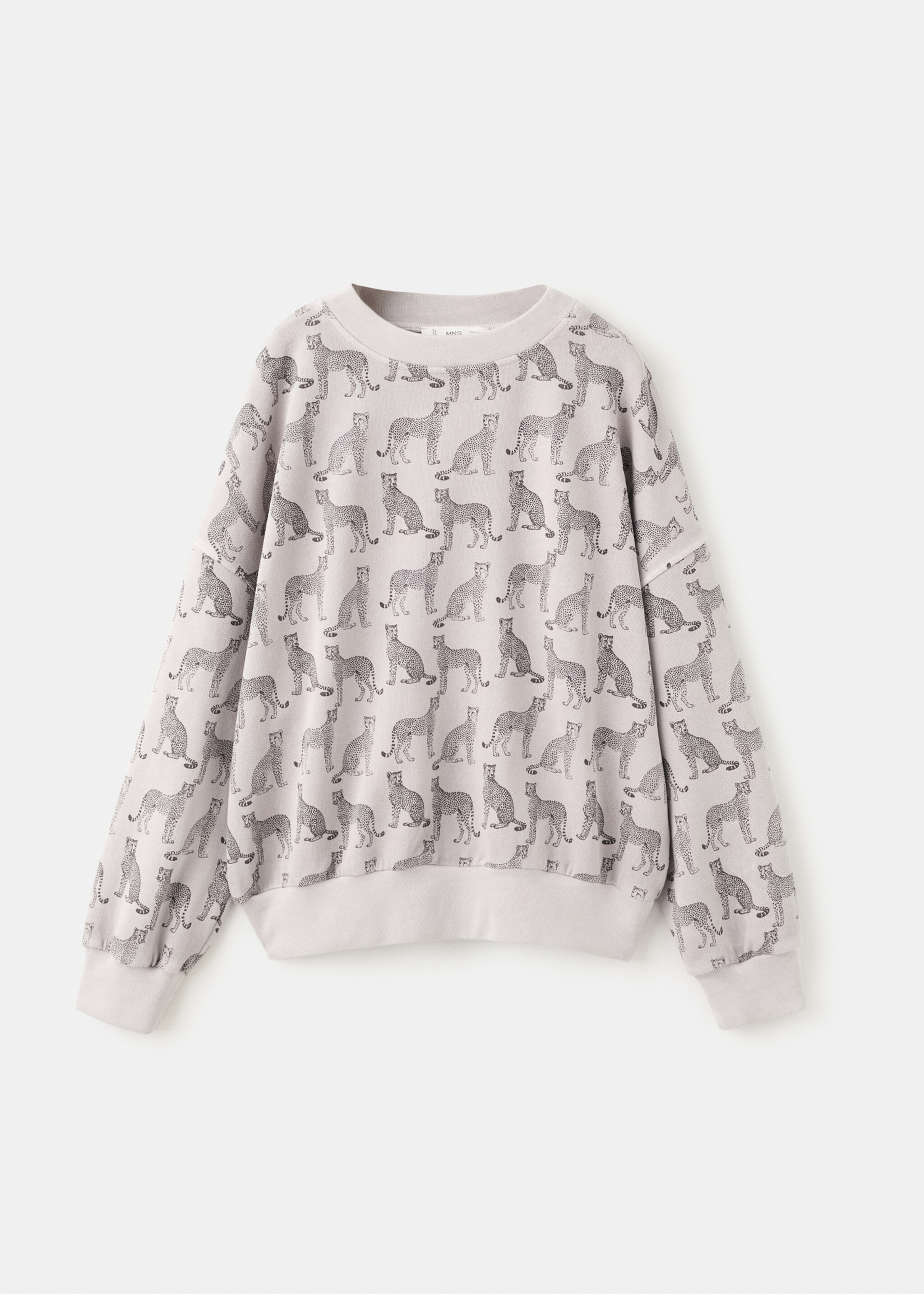 Printed cotton sweatshirt - Article without model, Light Heather Grey. Ref: 27081534-00.