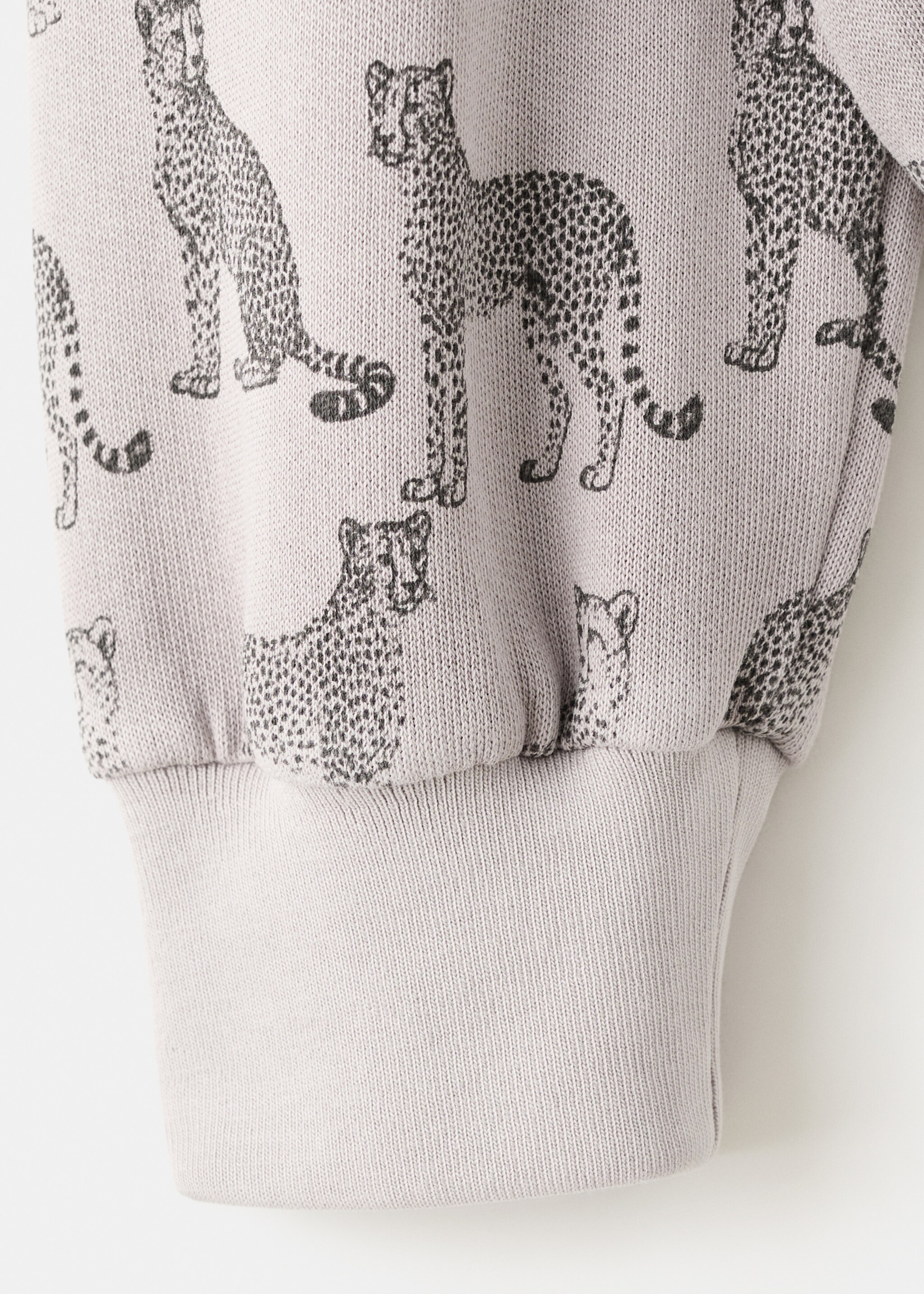 Printed cotton sweatshirt - Details of the article 8, Light Heather Grey. Ref: 27081534-00.