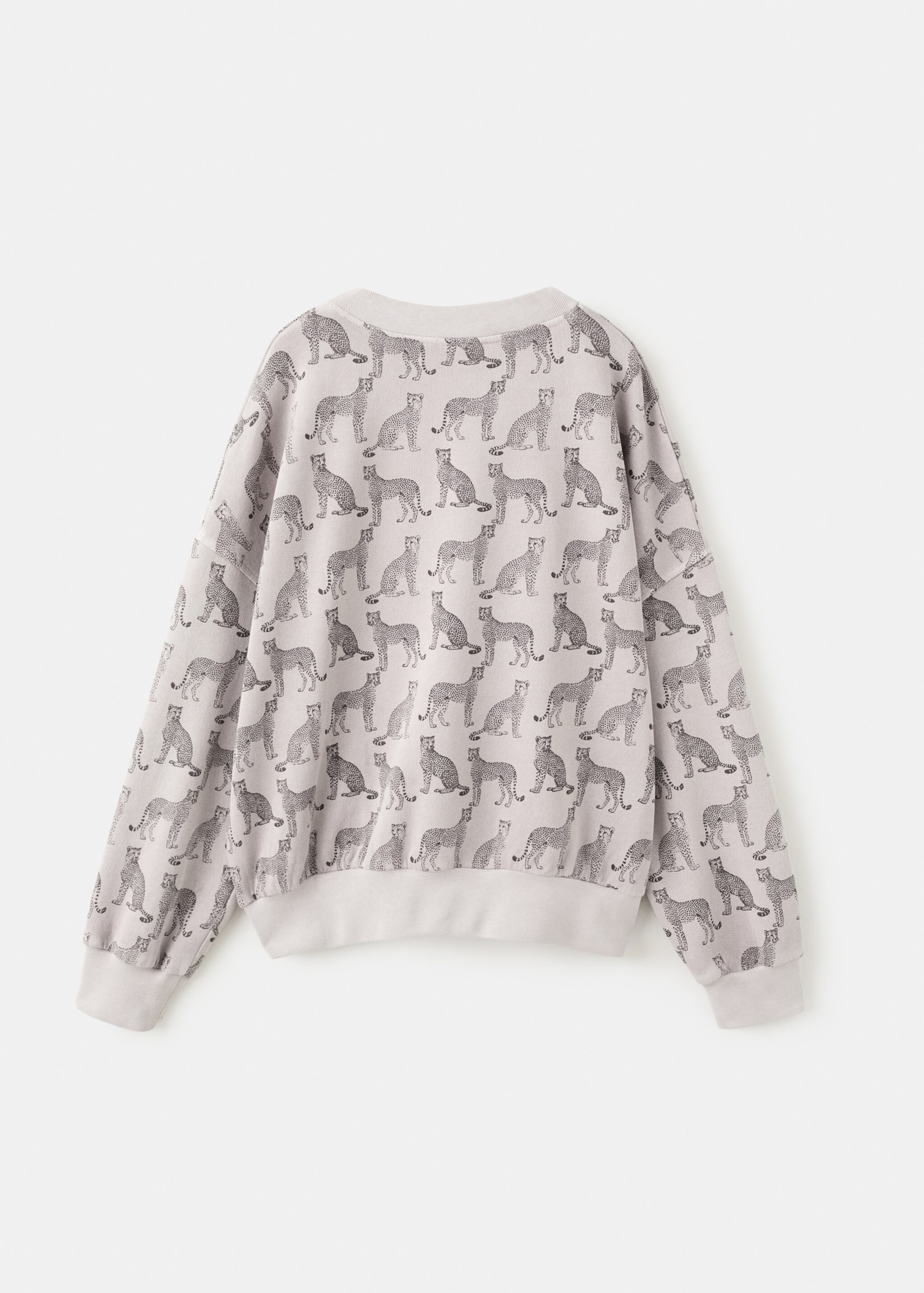Printed cotton sweatshirt - Reverse of the article, Light Heather Grey. Ref: 27081534-00.