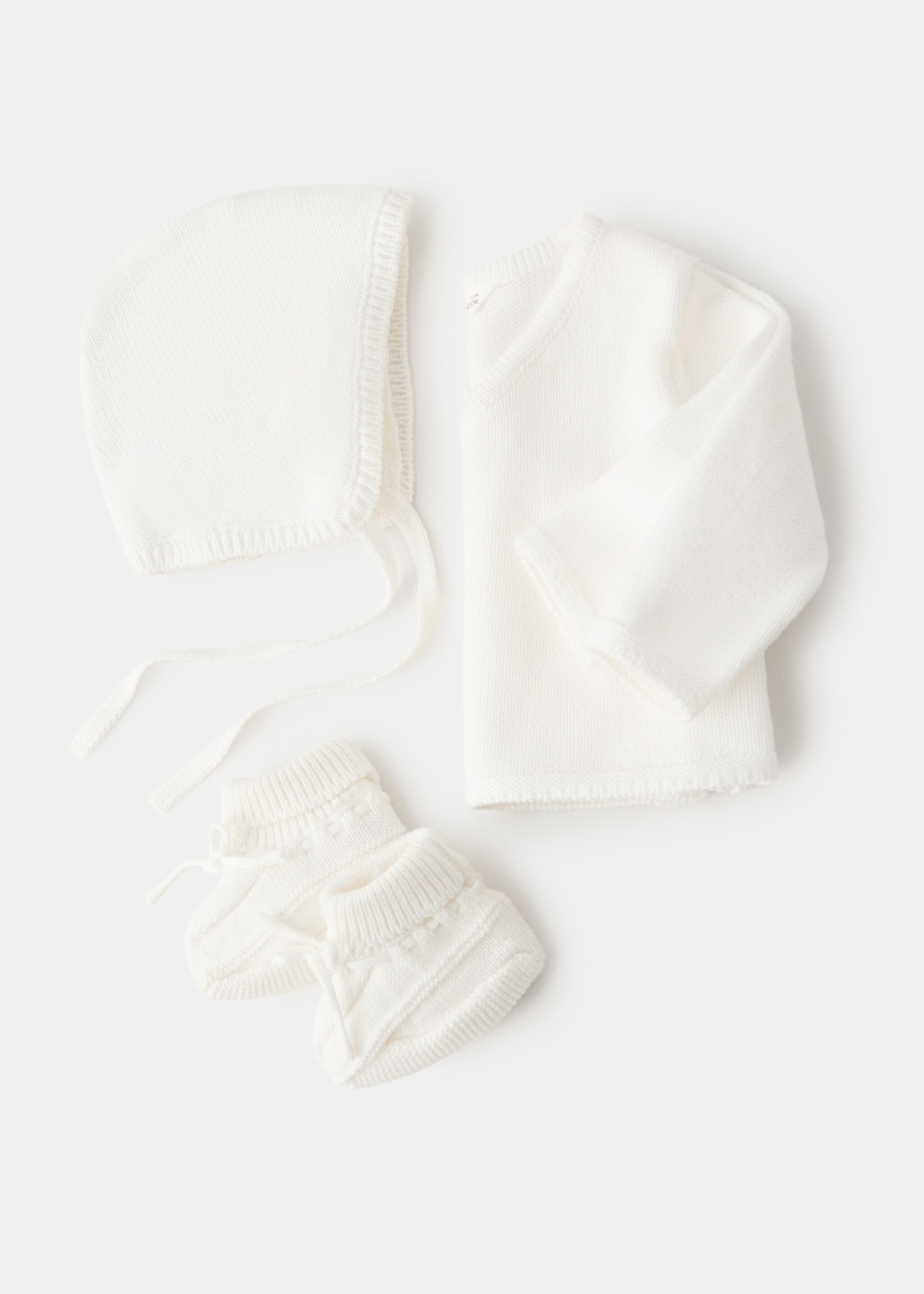 Patucos punto lazo - Reverso del artículo, Blanco roto. Ref: 27082003-00.