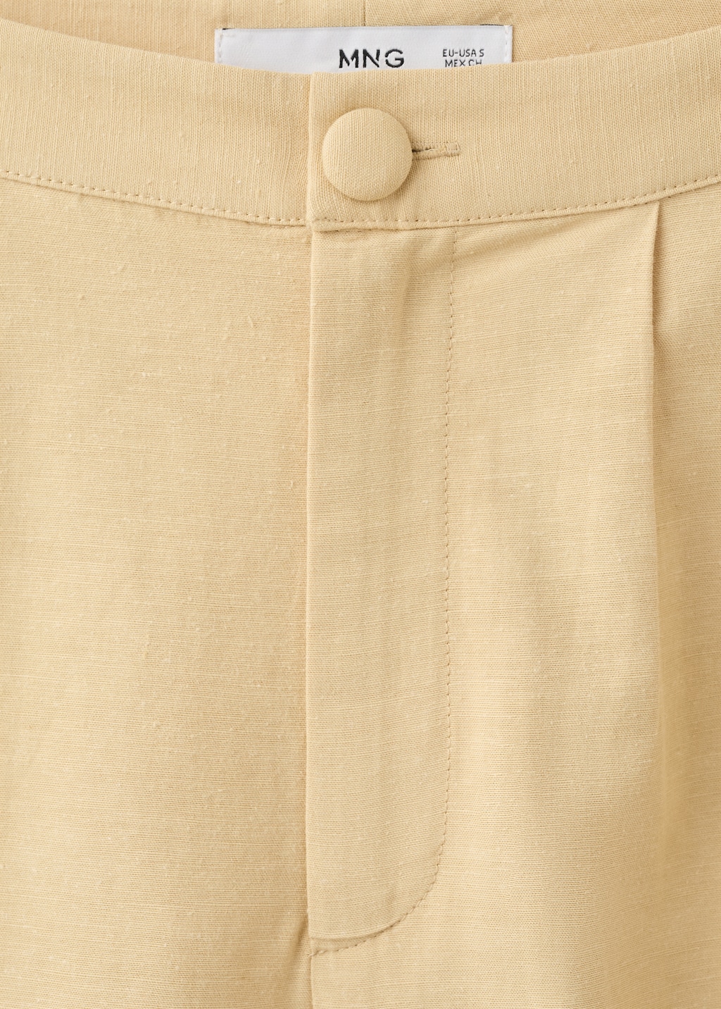 Straight linen-blend shorts