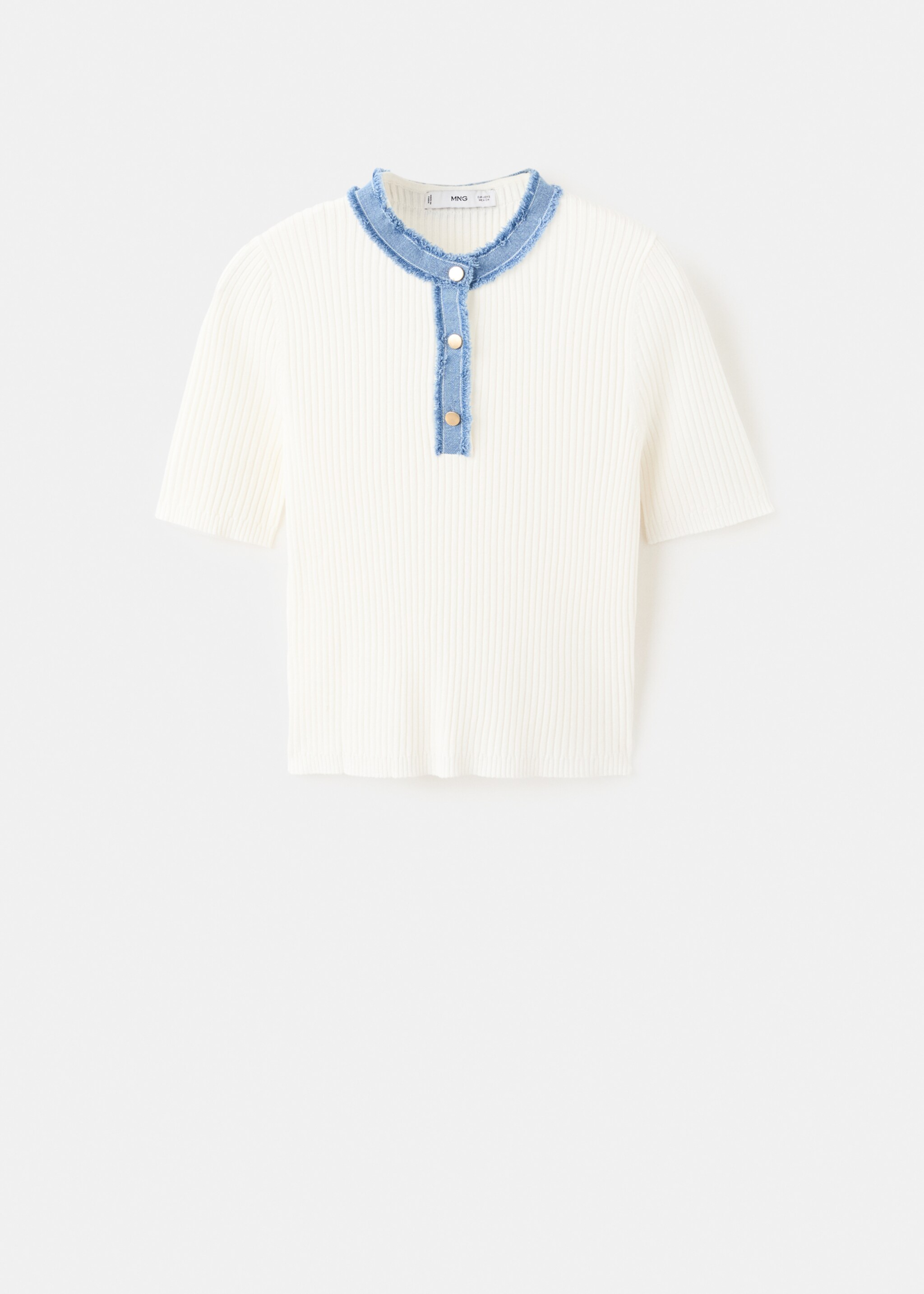 Contrast collar button jumper - Article without model, Off White. Ref: 27082539-00.