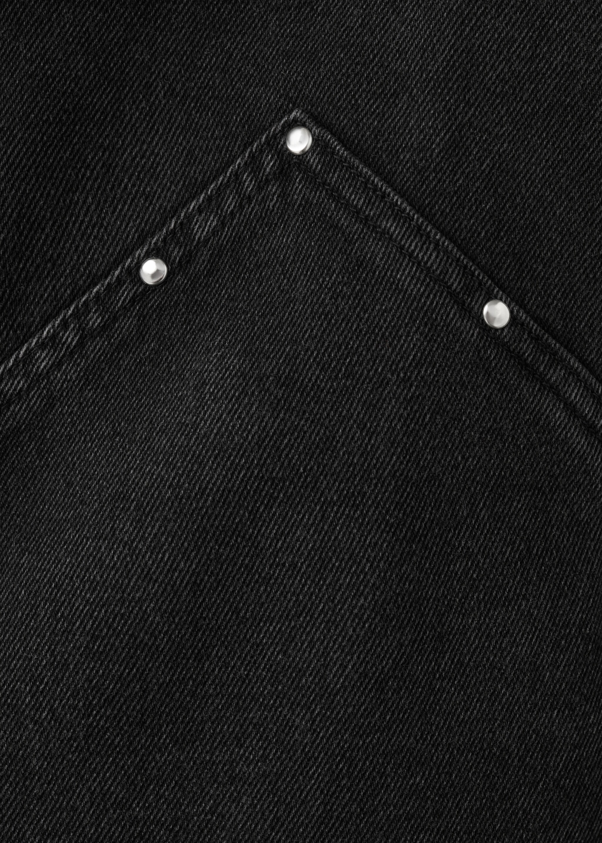 Denim shirt with studs - Details of the article 0, Black denim. Ref: 27082543-00.