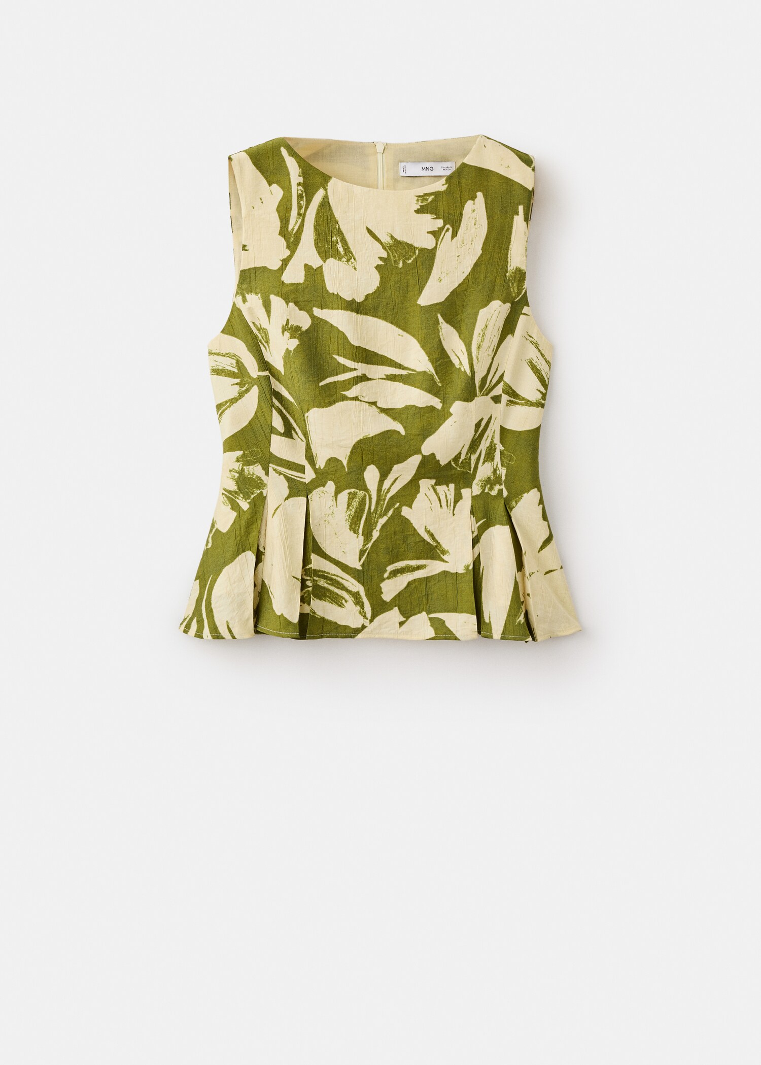 Peplum top with pleated panels - Article without model