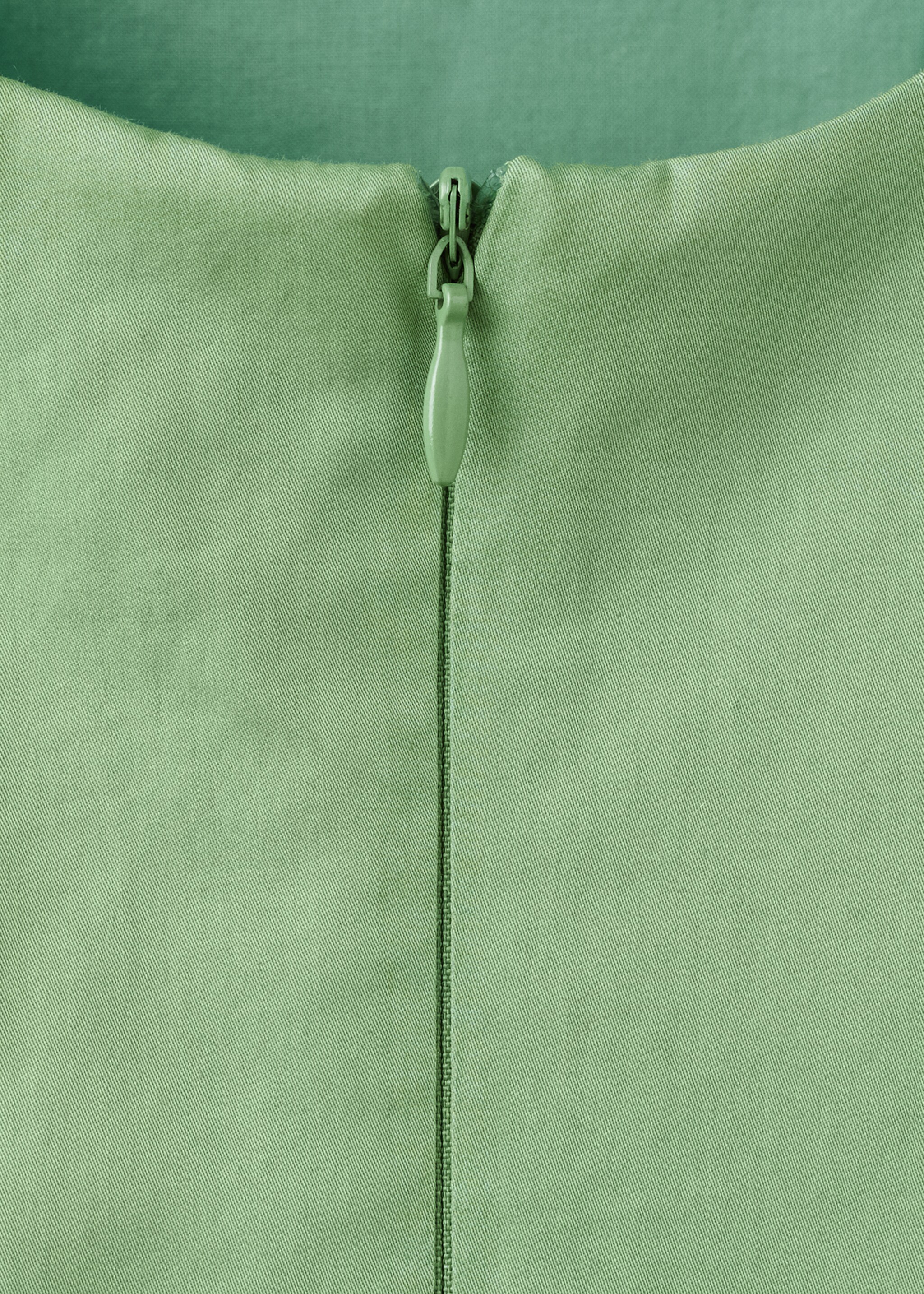 Flared cotton dress - Details of the article 8, Green. Ref: 27082545-00.