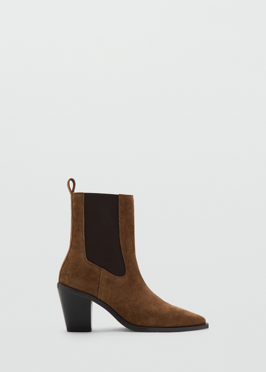 Mango Suede ankle boot with paneled detailing