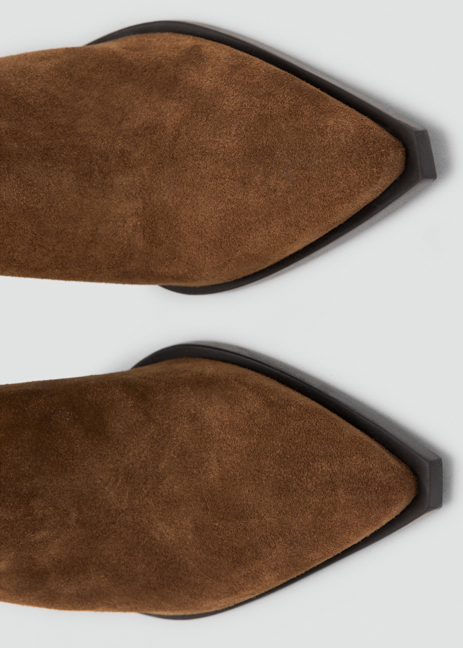 Suede Ankle Boot With Pointed Panels