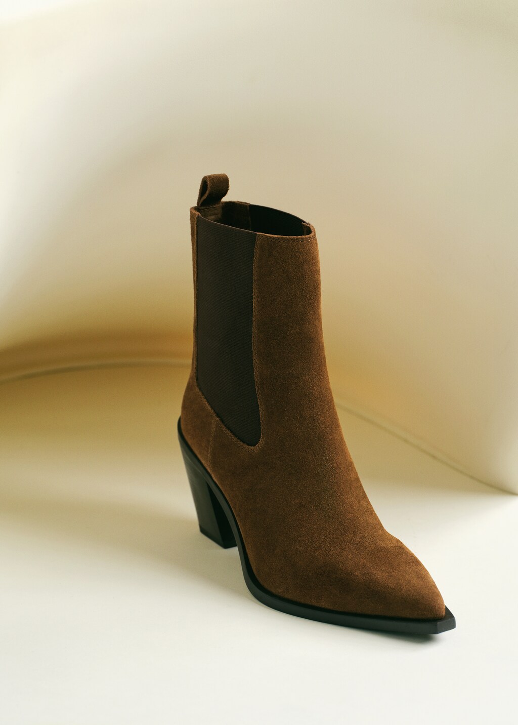 Mango Suede ankle boot with paneled detailing thumbnail