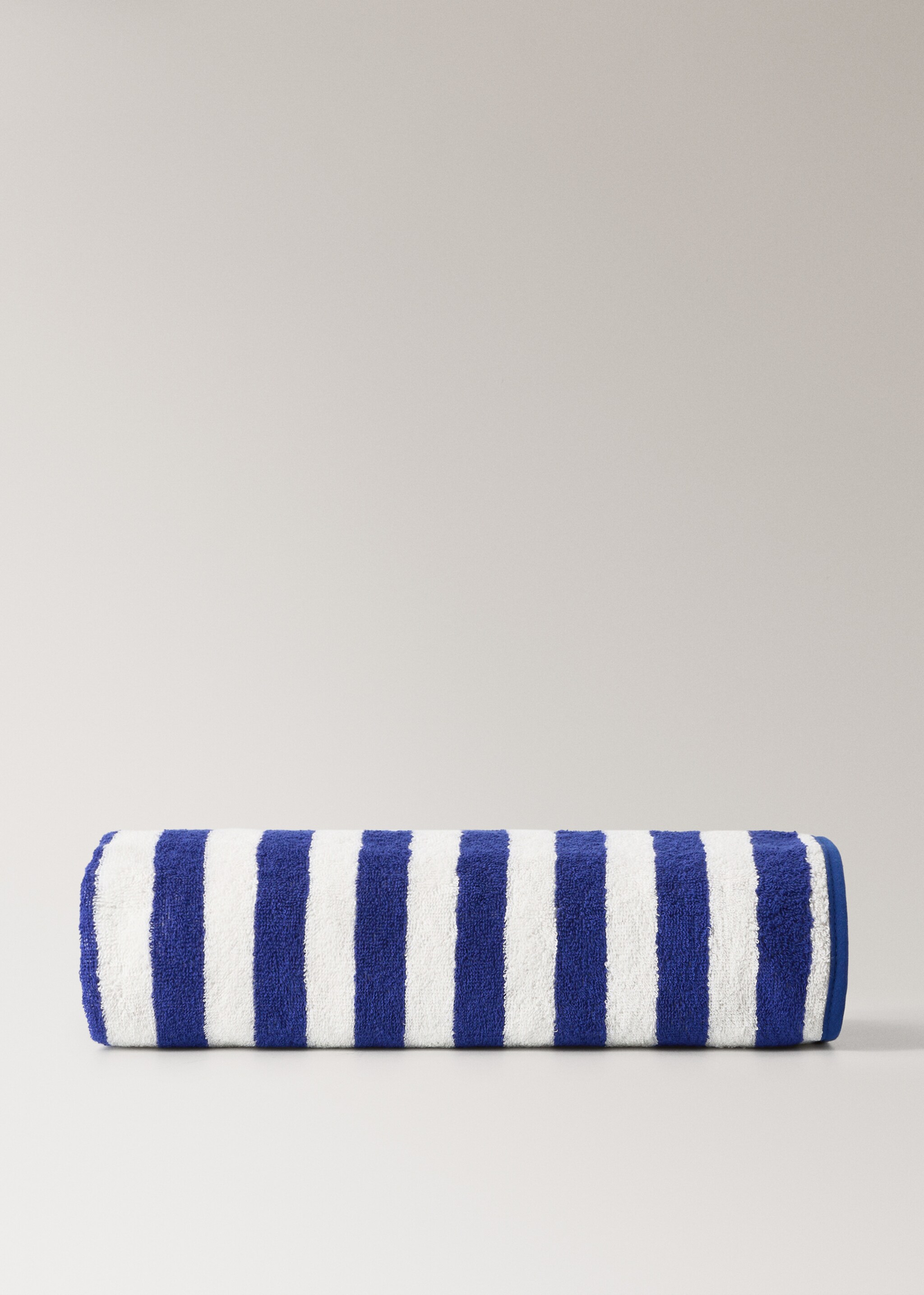 Cotton striped beach towel - Article without model, Blue. Ref: 27082554-00.
