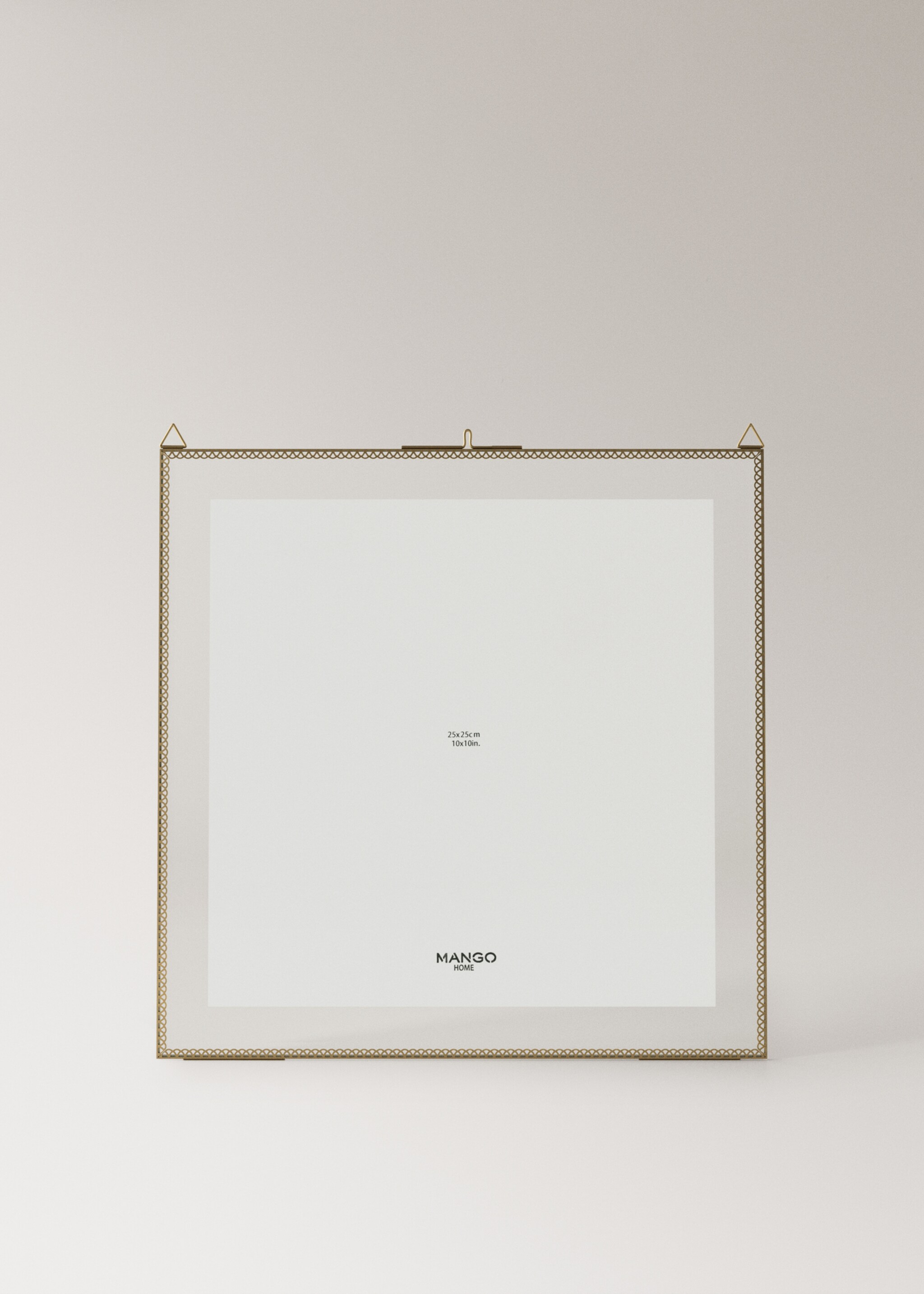 Large square metal border frame - Article without model, Gold. Ref: 27082899-00.