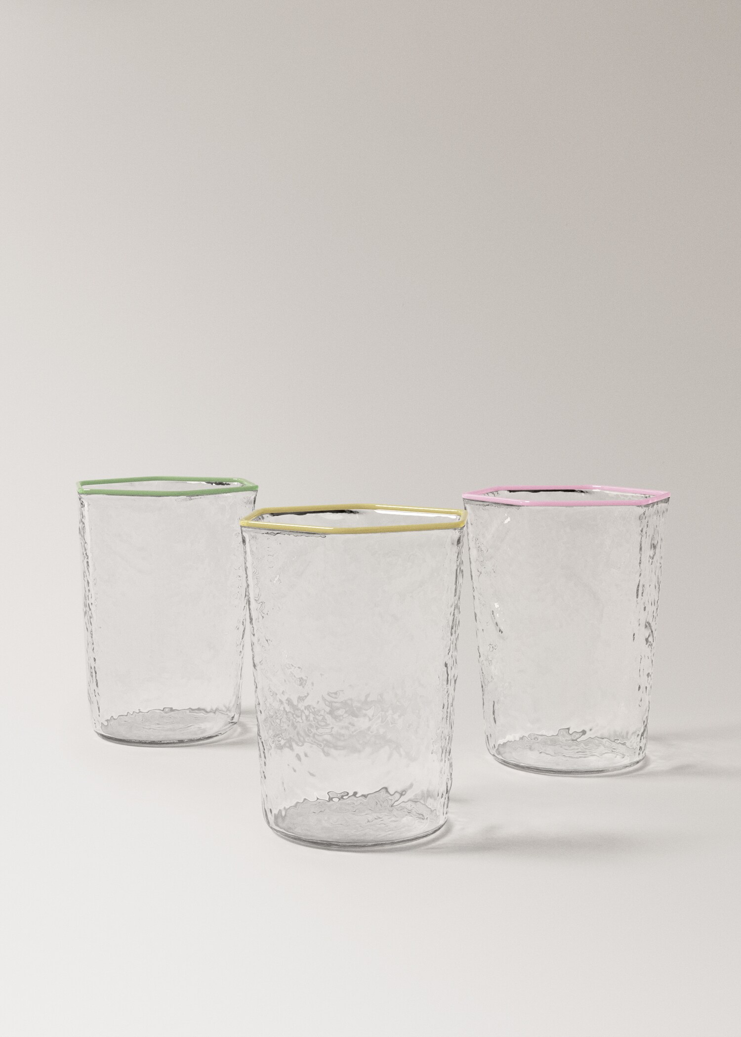 Verre en borosilicate martelé avec bord coloré - Détail de l'article 3