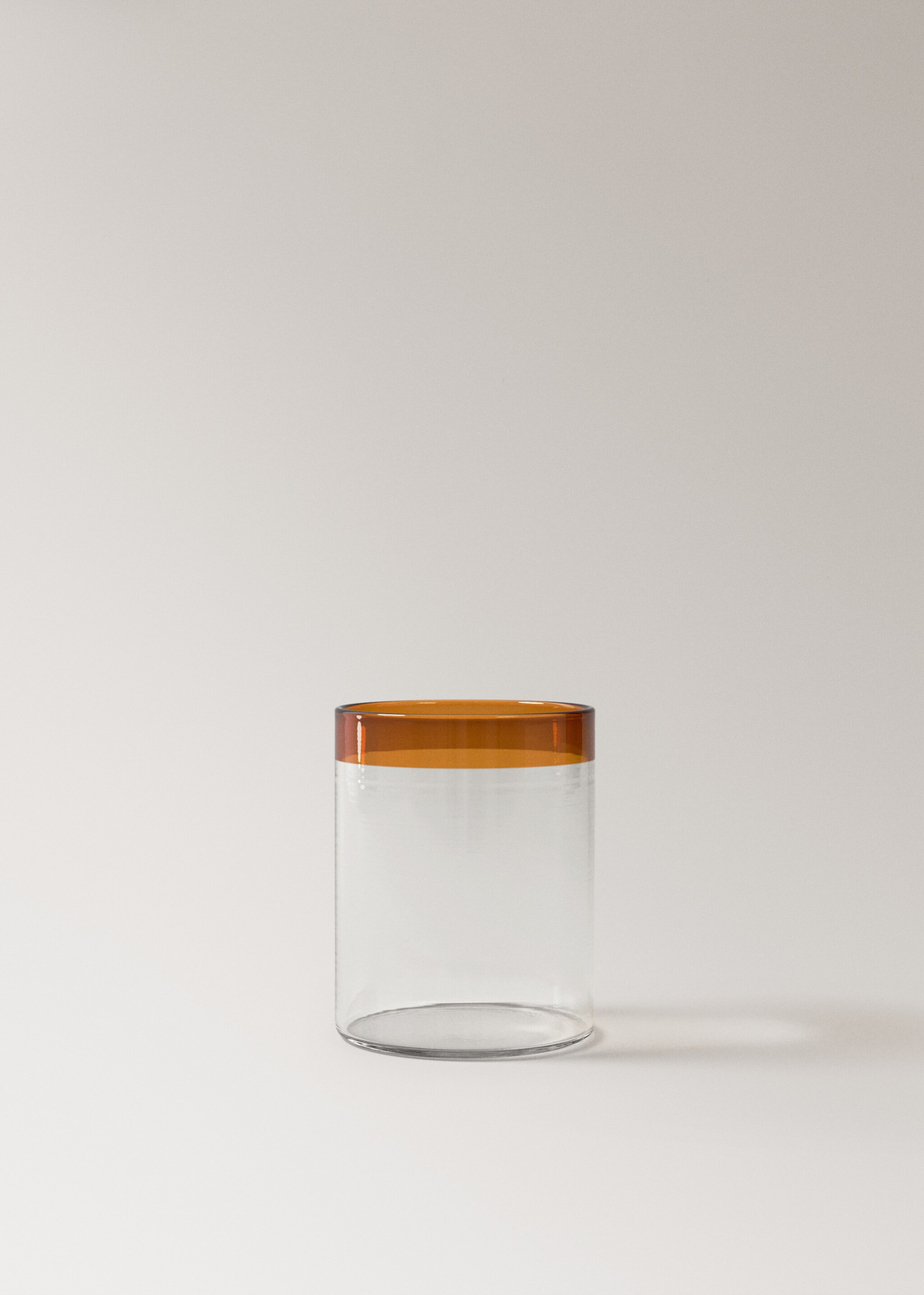 Borosilicate glass with coloured rim - Article without model, Orange. Ref: 27082914-00.