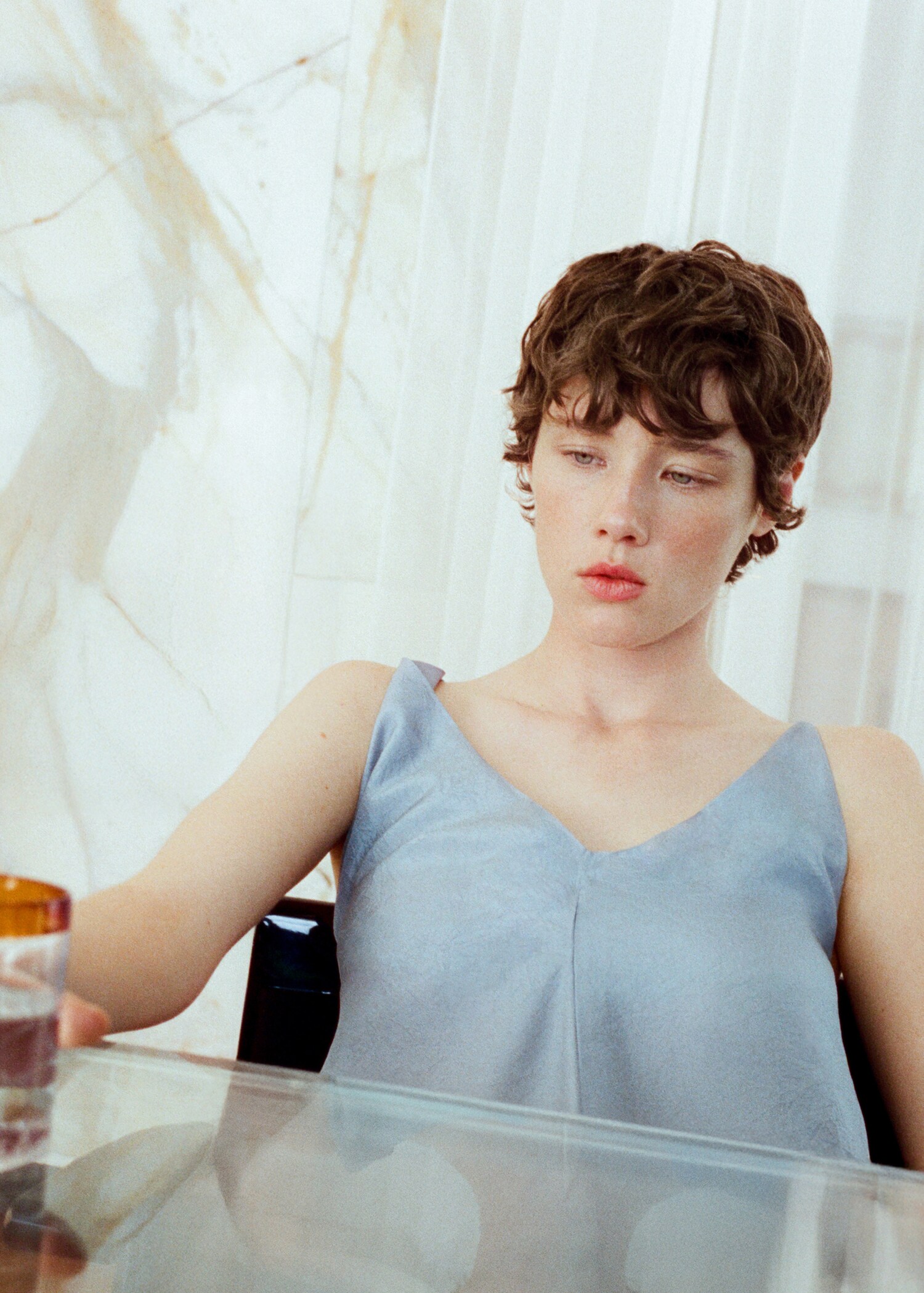 Borosilikátová váza s barevným okrajem - Detail zboží 6