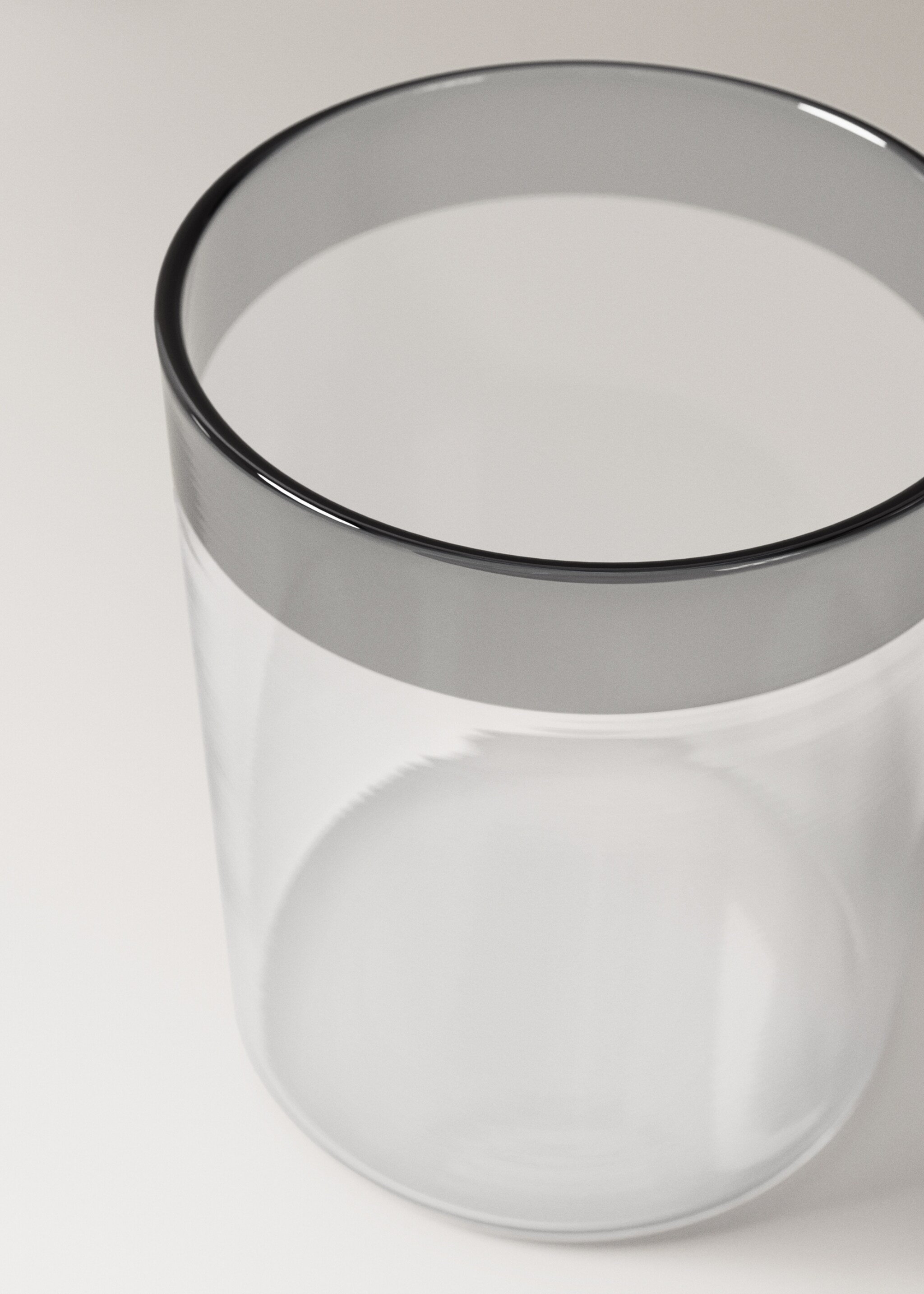 Borosilicate glass with coloured rim - Details of the article 1, Black. Ref: 27082914-00.