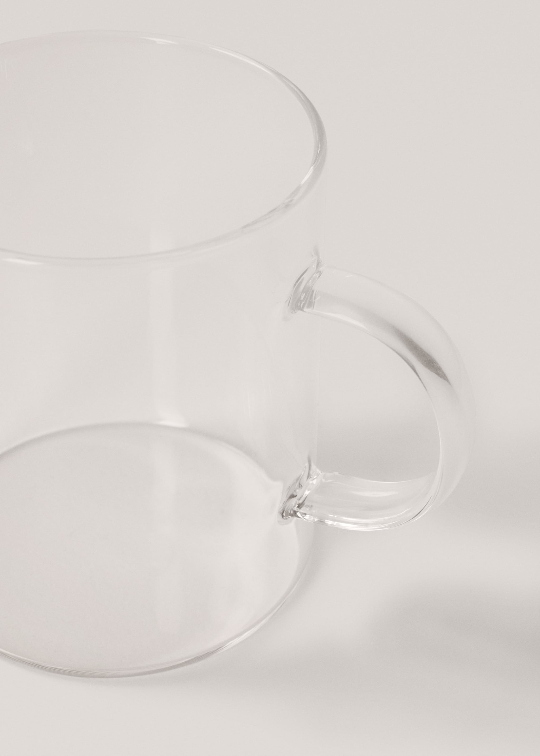 Borosilicate coffee mug with handle - Details of the article 1, Ice Grey. Ref: 27082917-00.