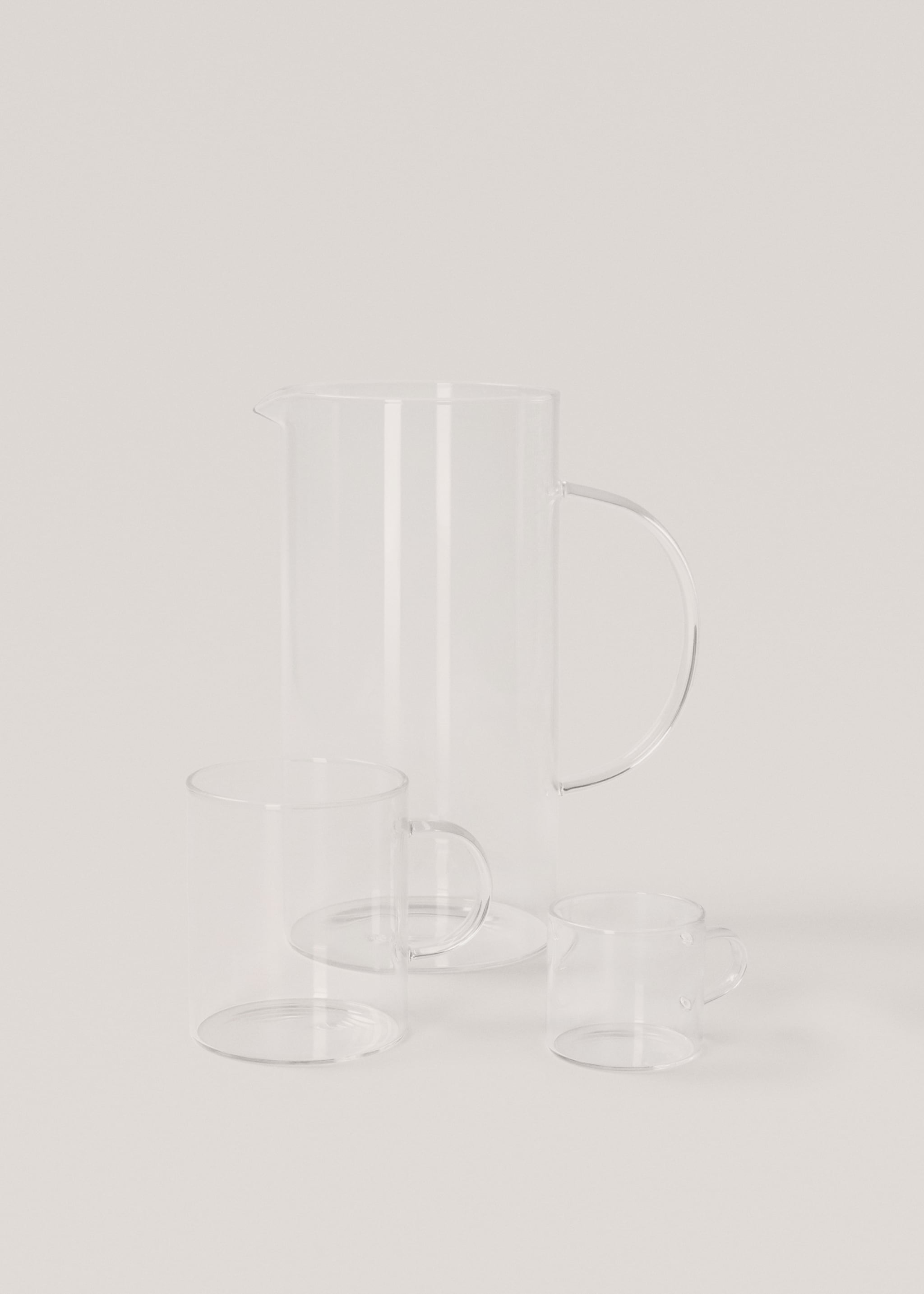 Borosilicate coffee mug with handle - Details of the article 2, Ice Grey. Ref: 27082917-00.
