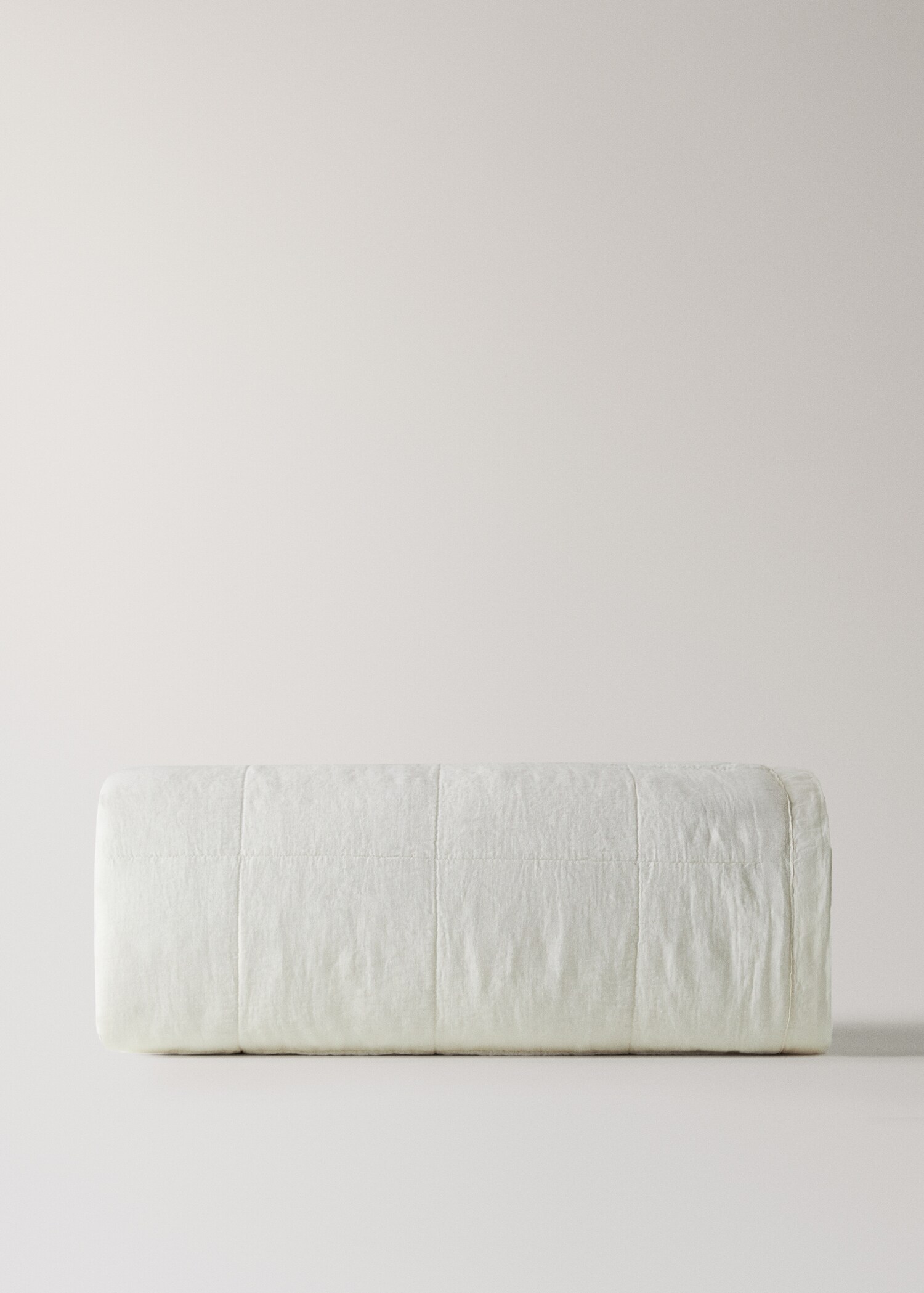 Washed linen large check bedspread for 150/160 cm bed - Article without model