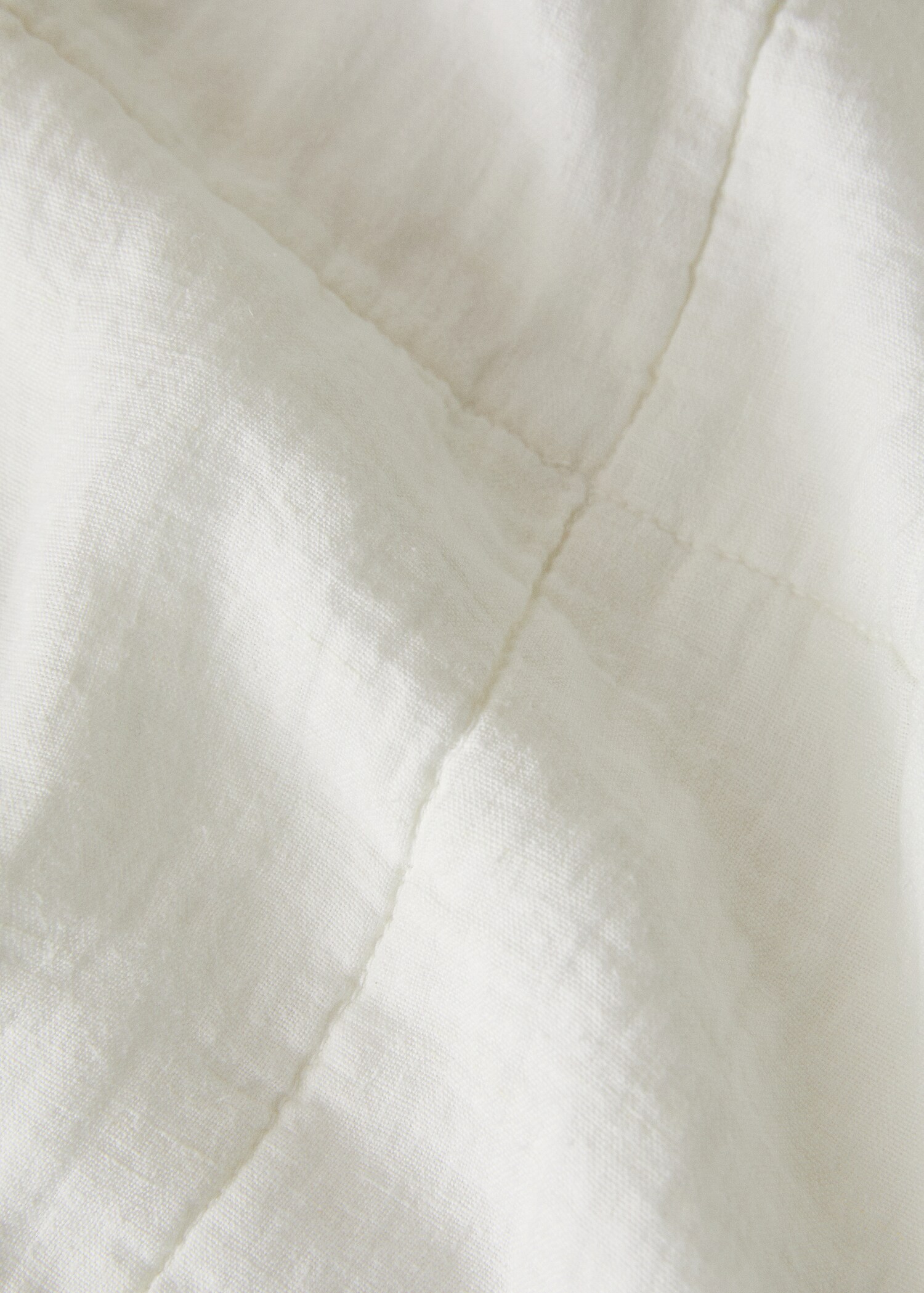 Washed linen large check bedspread for 150/160 cm bed - Details of the article 2