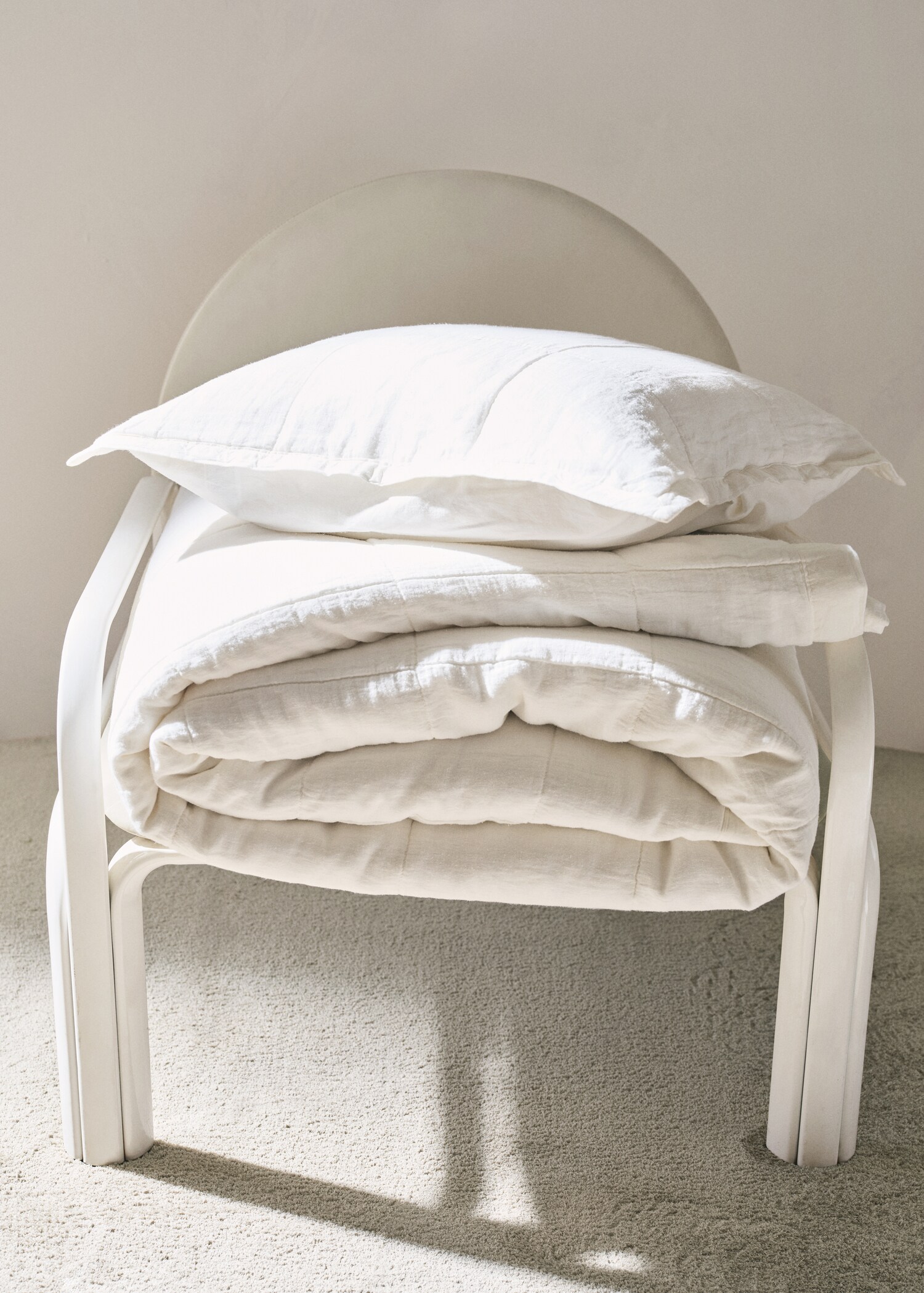 Washed linen large check bedspread for 150/160 cm bed - Details of the article 6