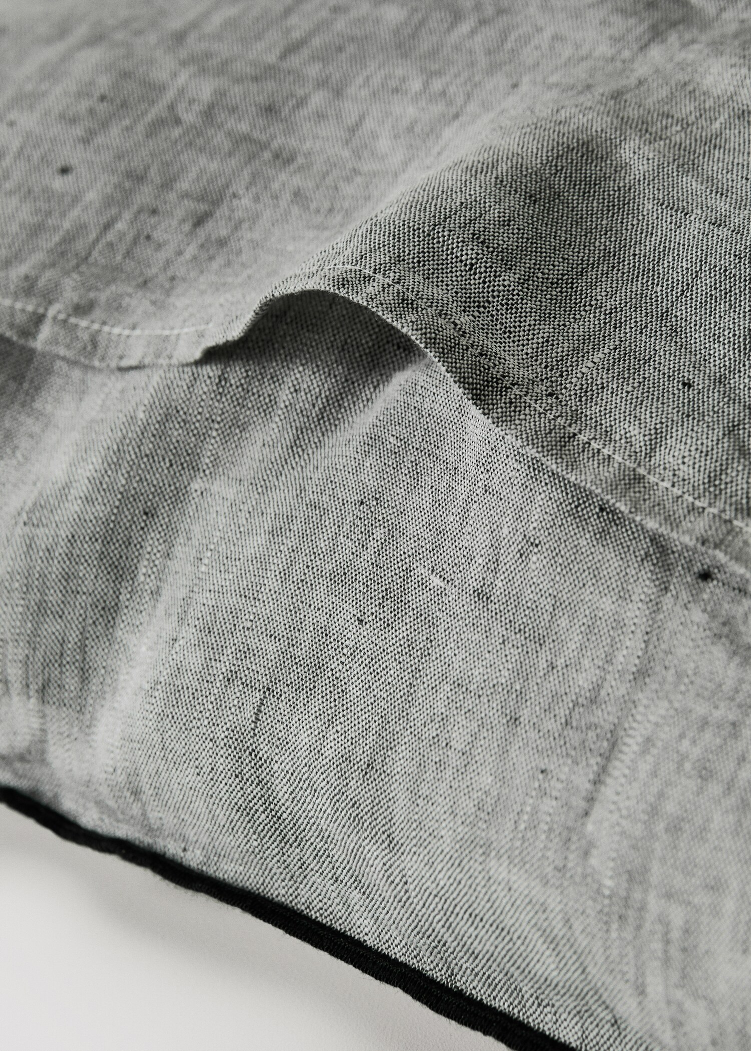 Zierkissenbezug aus 100 % Leinen-Chambray, 50 x 50 cm - Detail des Artikels 2