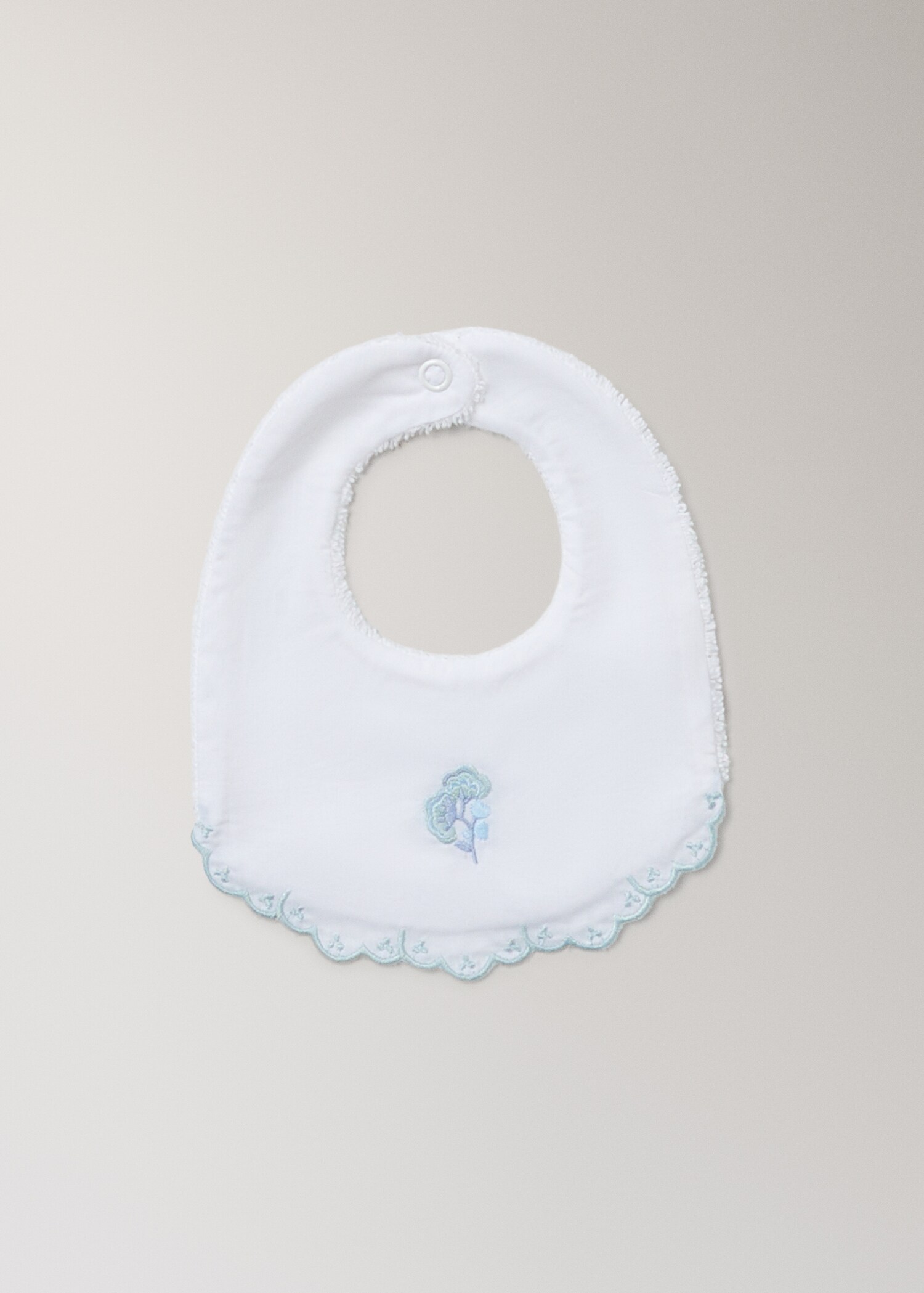 Embroidered cotton flower bib - Article without model