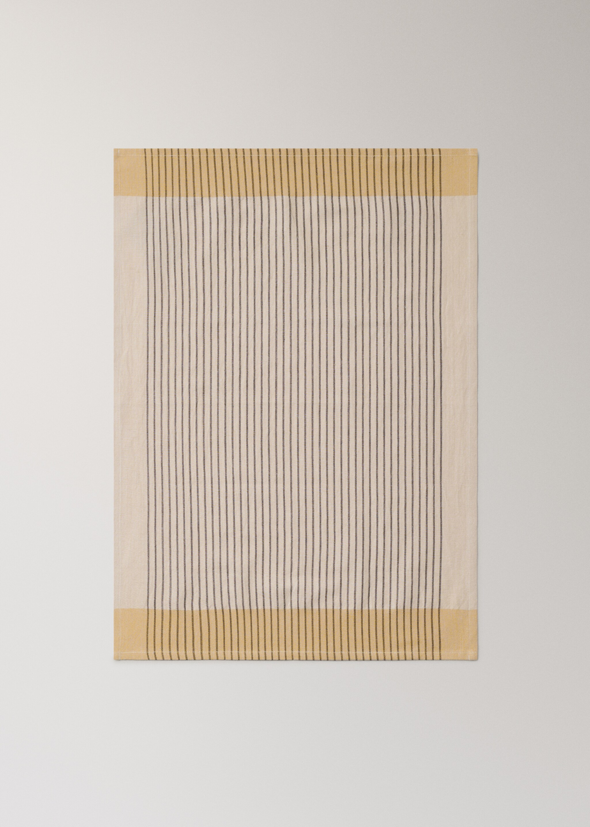 Cotton and linen striped kitchen towel - Details of the article 2, Peach. Ref: 27082931-00.