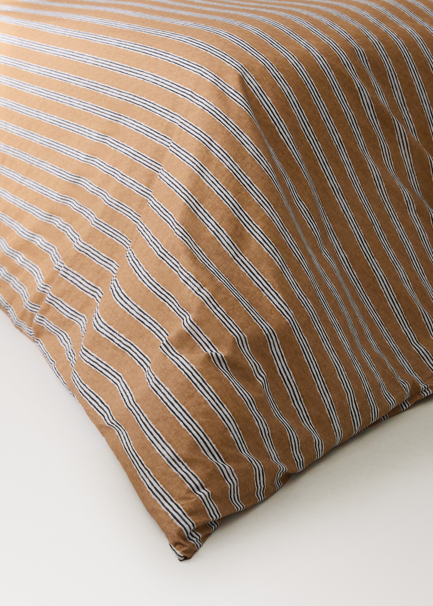 Tricolour striped percale cotton duvet cover for 135/140cm bed - Details of the article 8